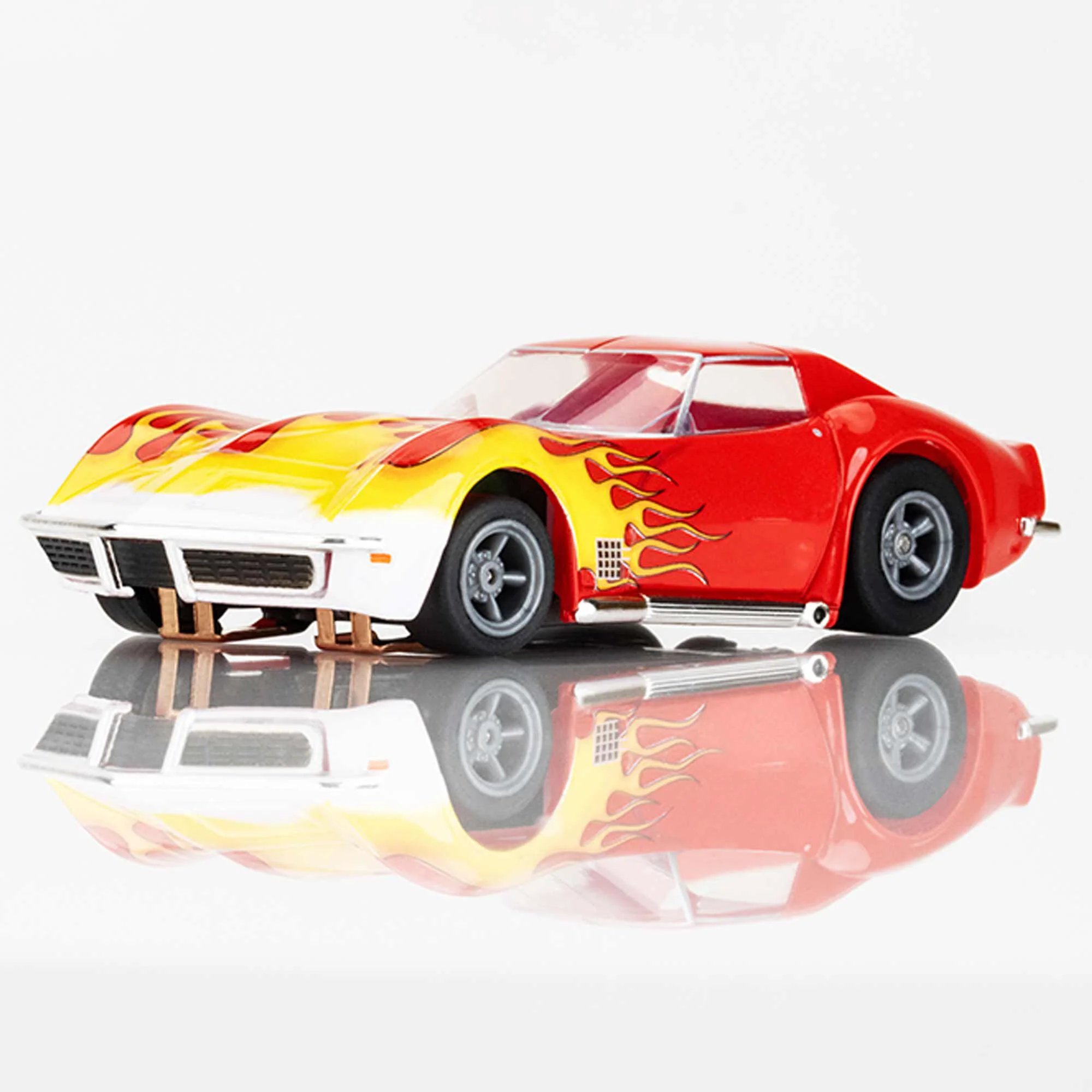 AFX 1970 Corvette Red/Yellow Wildfire HO Scale Slot Car - Image 2