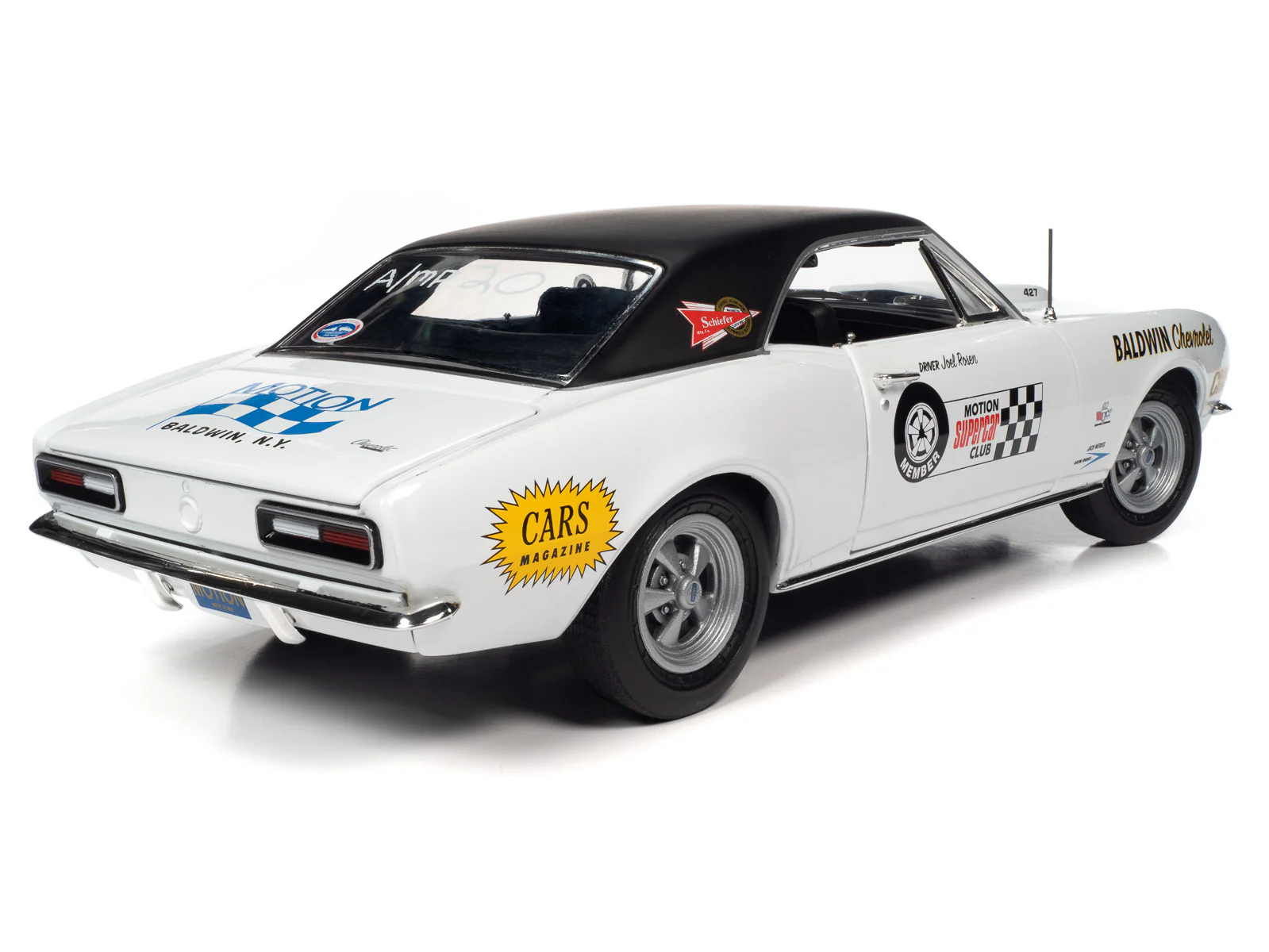 American Muscle 1967 Chevrolet Camaro SS (Baldwin Motion) 1:18 Scale Diecast - Image 4