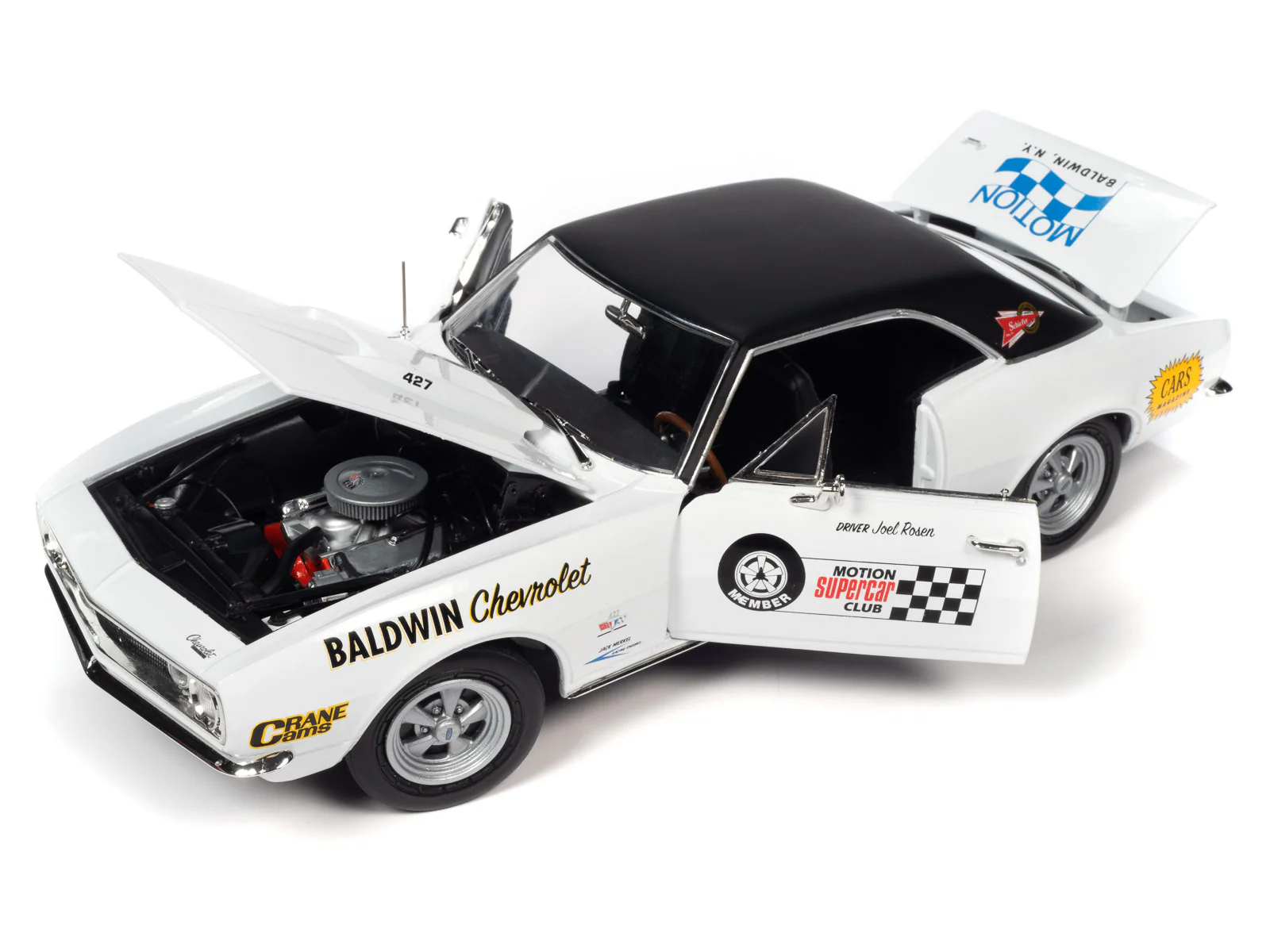 American Muscle 1967 Chevrolet Camaro SS (Baldwin Motion) 1:18 Scale Diecast - Image 7
