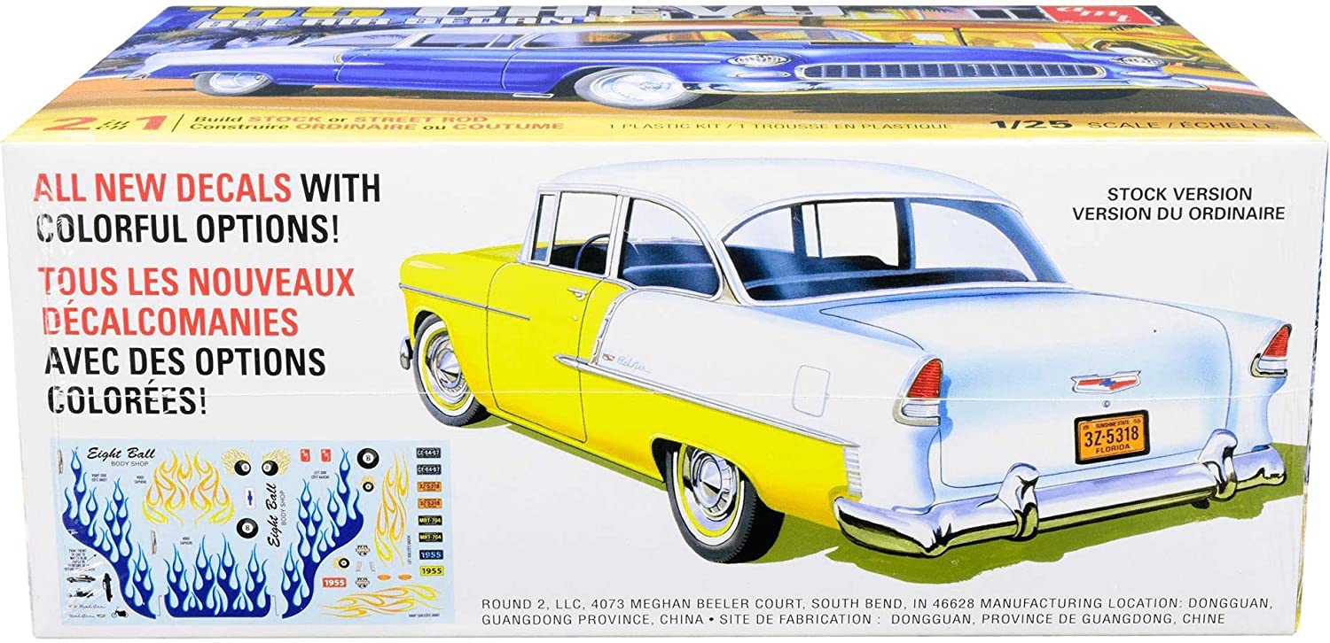 AMT 1955 Chevy Bel Air Sedan 1:25 Scale Model Kit - Image 3