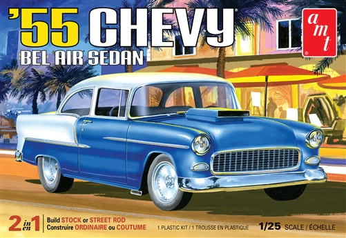 AMT 1955 Chevy Bel Air Sedan 1:25 Scale Model Kit - Image 5
