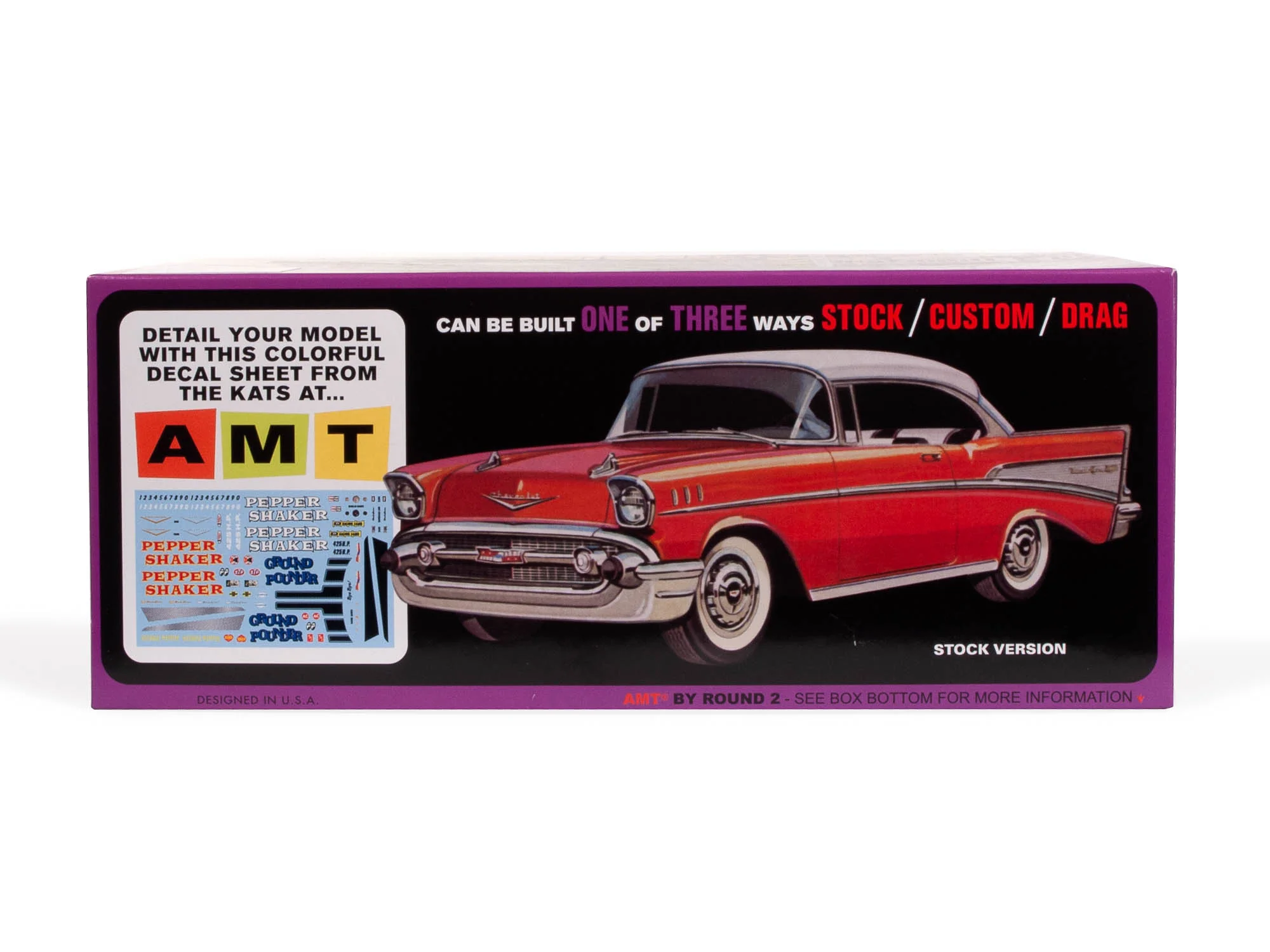AMT 1957 Chevy Bel Air "Pepper Shaker" Silent Box 1:25 Scale Model Kit - Image 3
