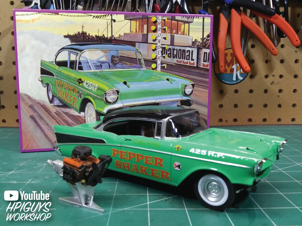 AMT 1957 Chevy Bel Air "Pepper Shaker" Silent Box 1:25 Scale Model Kit - Image 5