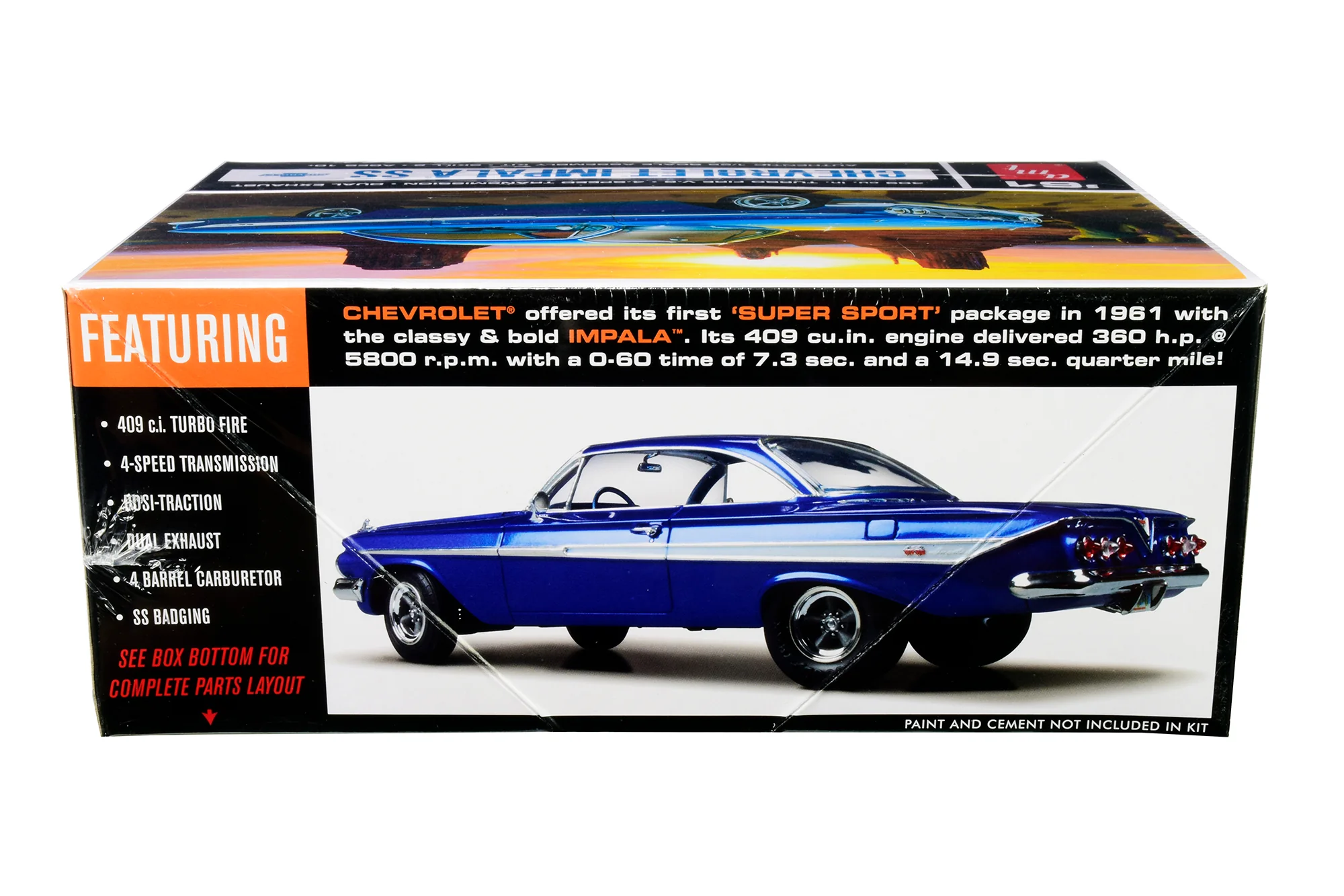 AMT 1961 Chevy Impala SS 1:25 Scale Model Kit - Image 3