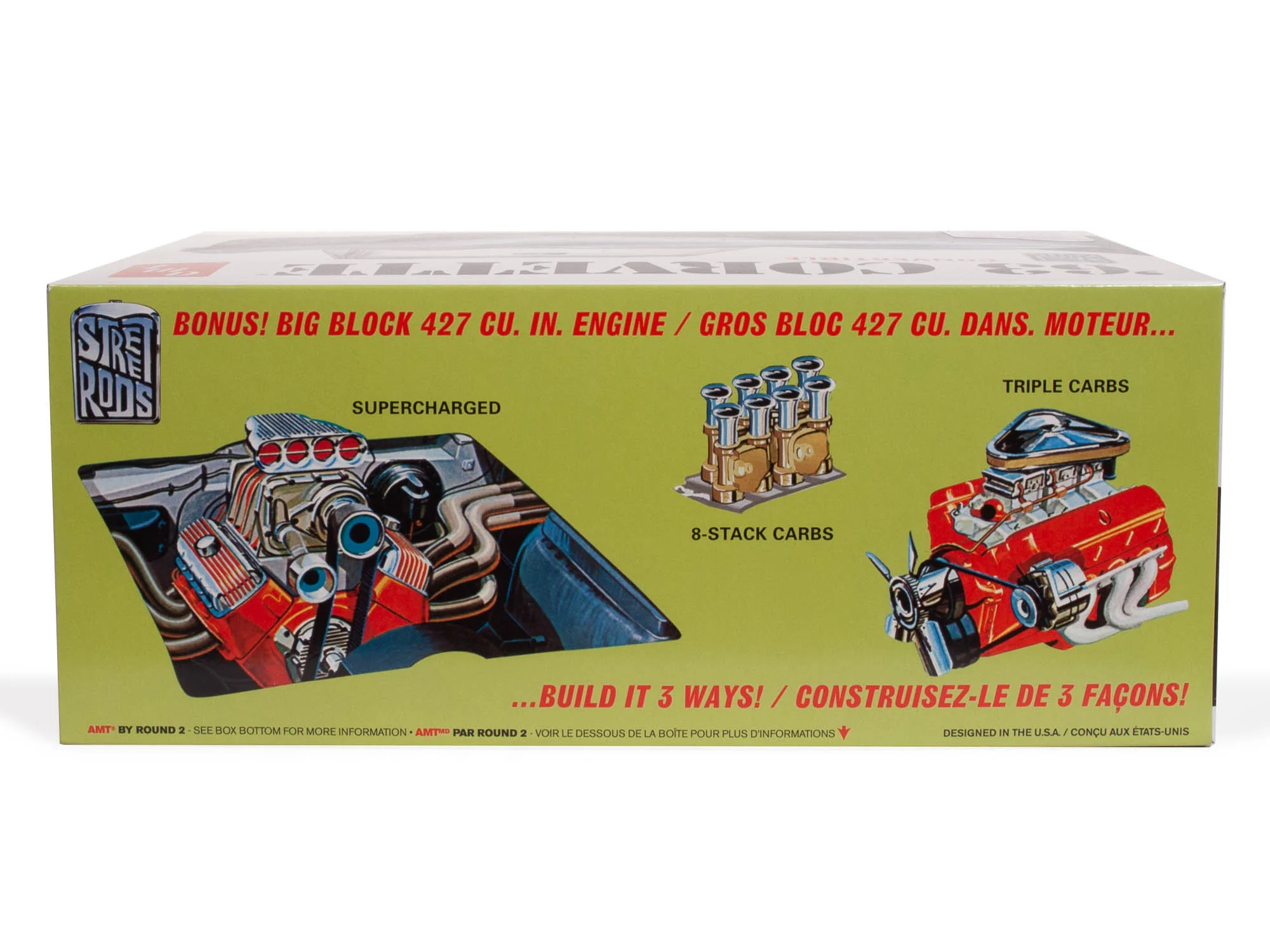 AMT 1963 Chevy Corvette Convertible 1:25 Scale Model Kit - Image 2