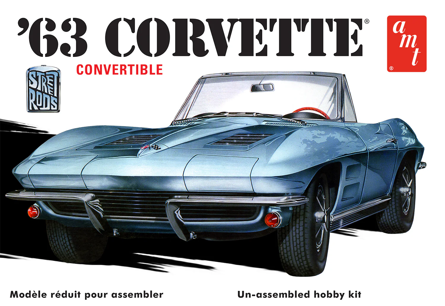 AMT 1963 Chevy Corvette Convertible 1:25 Scale Model Kit - Image 5