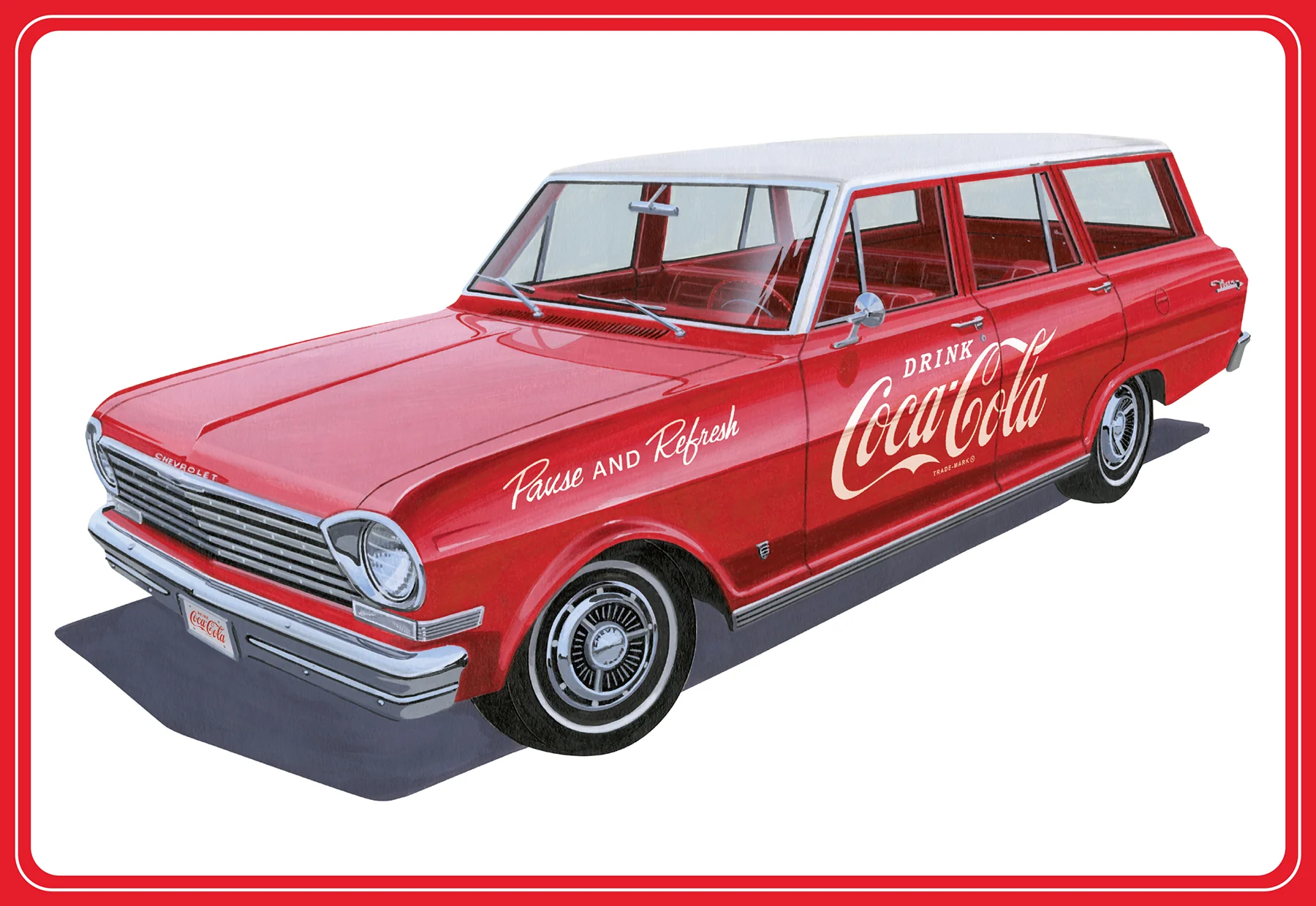 AMT 1963 Chevy II Nova Wagon w/Crates Coke 1:25 Scale Model Kit - Image 5