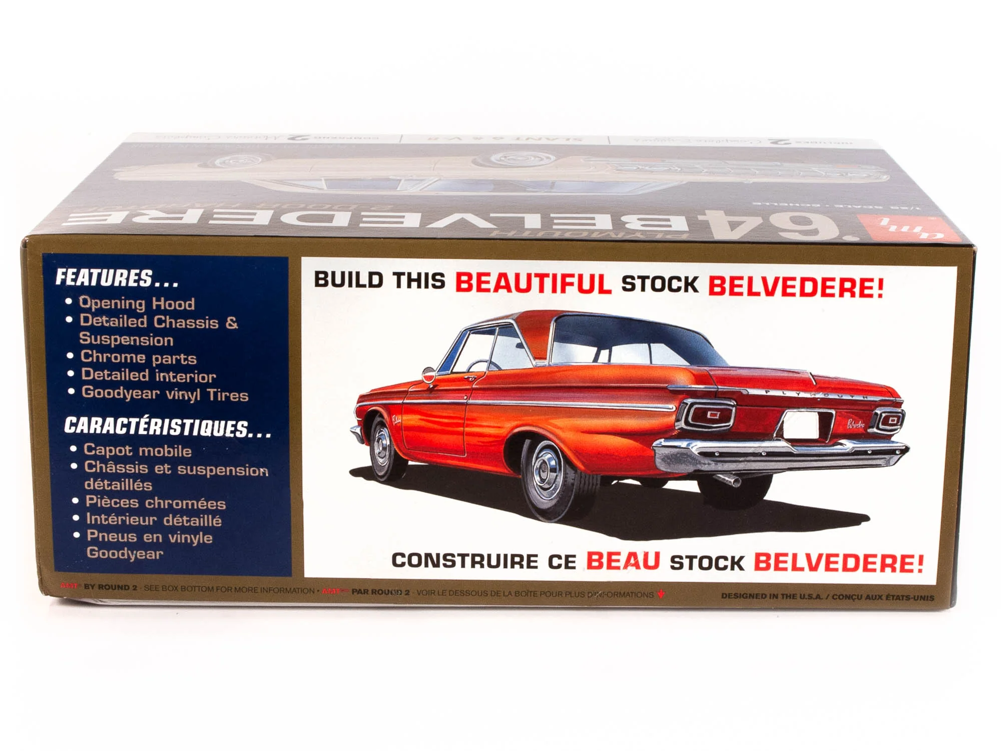 AMT 1964 Plymouth Belvedere (w-Slant 6 Engine) 1:25 Scale Model Kit - Image 3