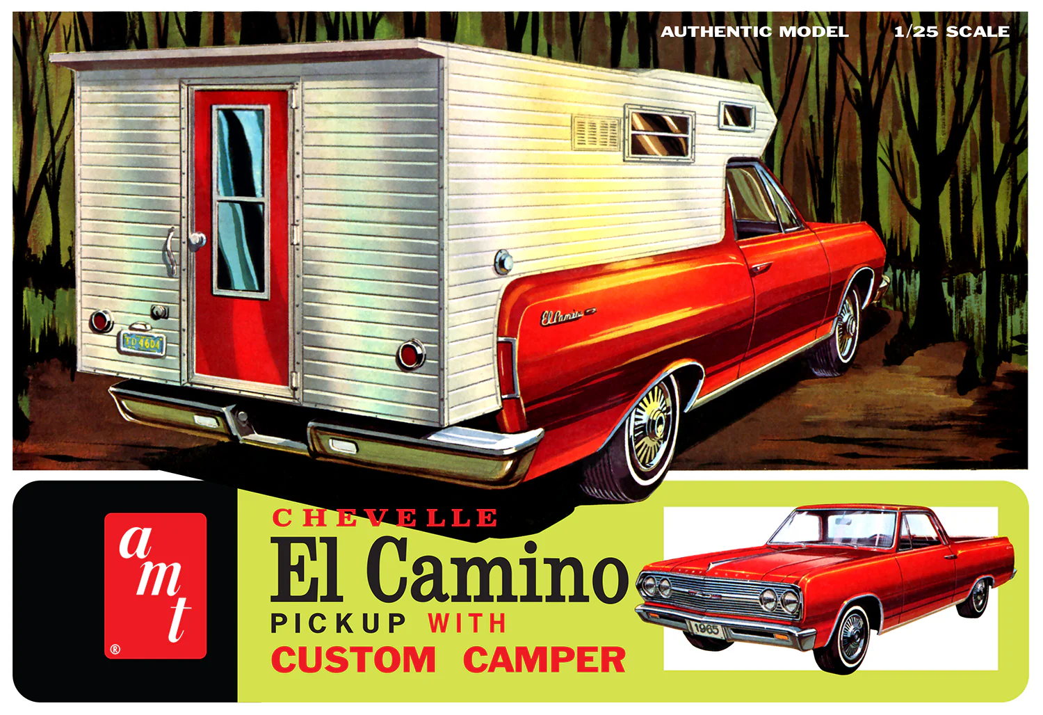 AMT 1965 Chevy El Camino w/Camper 1:25 Scale Model Kit - Image 5