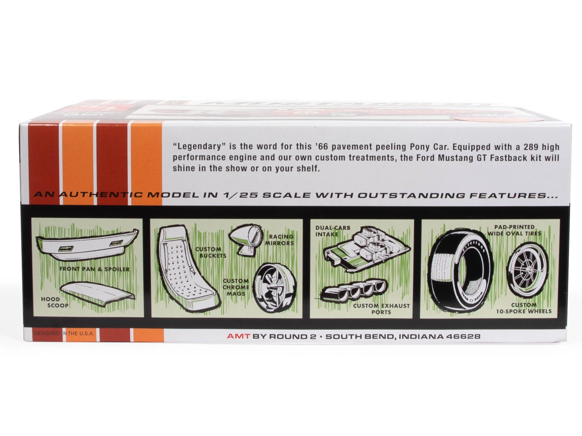 AMT 1966 Ford Mustang Fastback 2+2 1:25 Scale Model Kit - Image 3