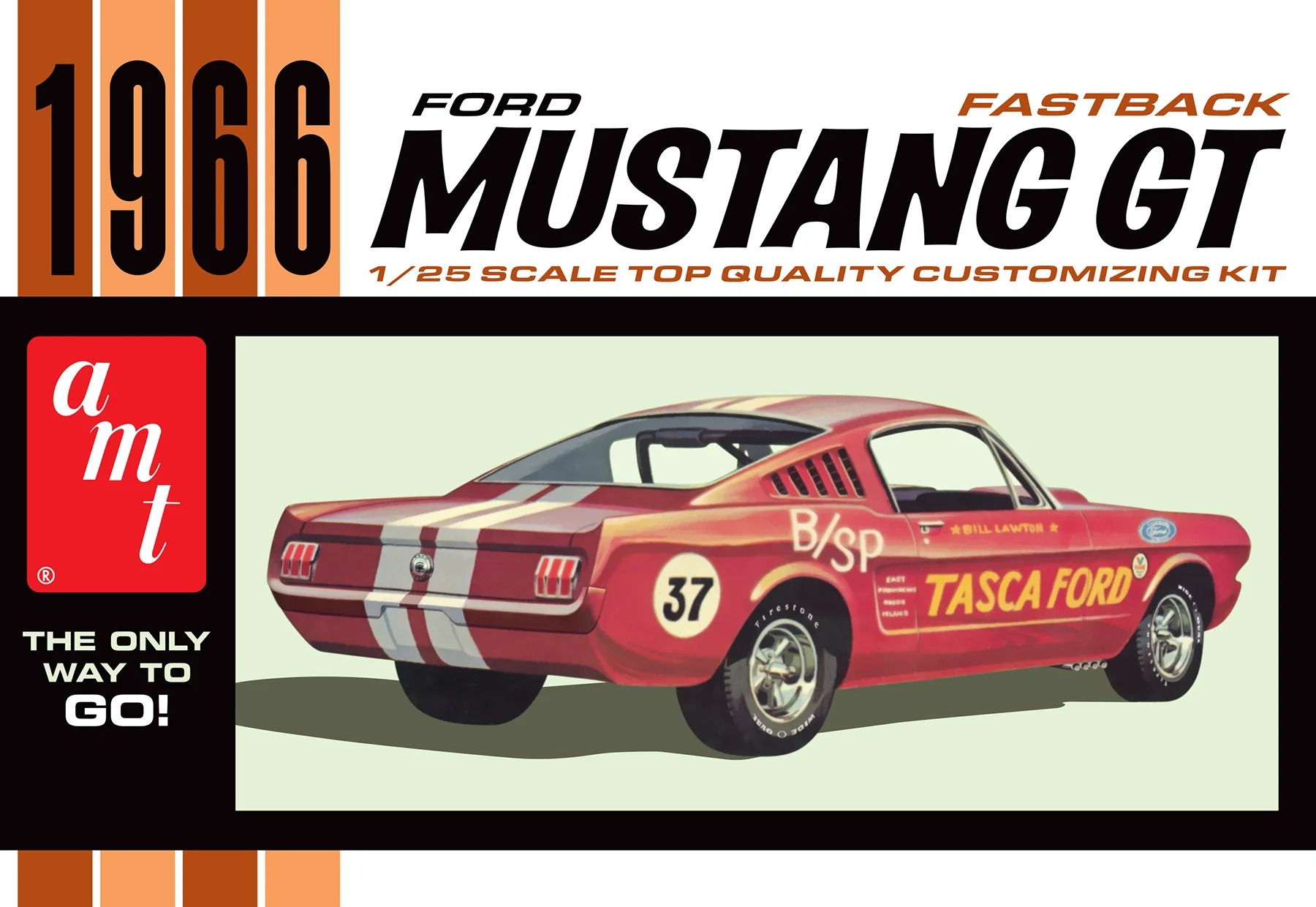 AMT 1966 Ford Mustang Fastback 2+2 1:25 Scale Model Kit - Image 7