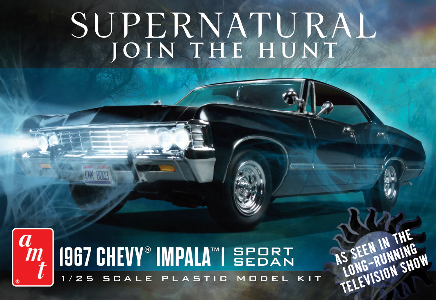 AMT 1967 Chevy Impala 4-Door Supernatural 1:25 Scale Model Kit - Image 6