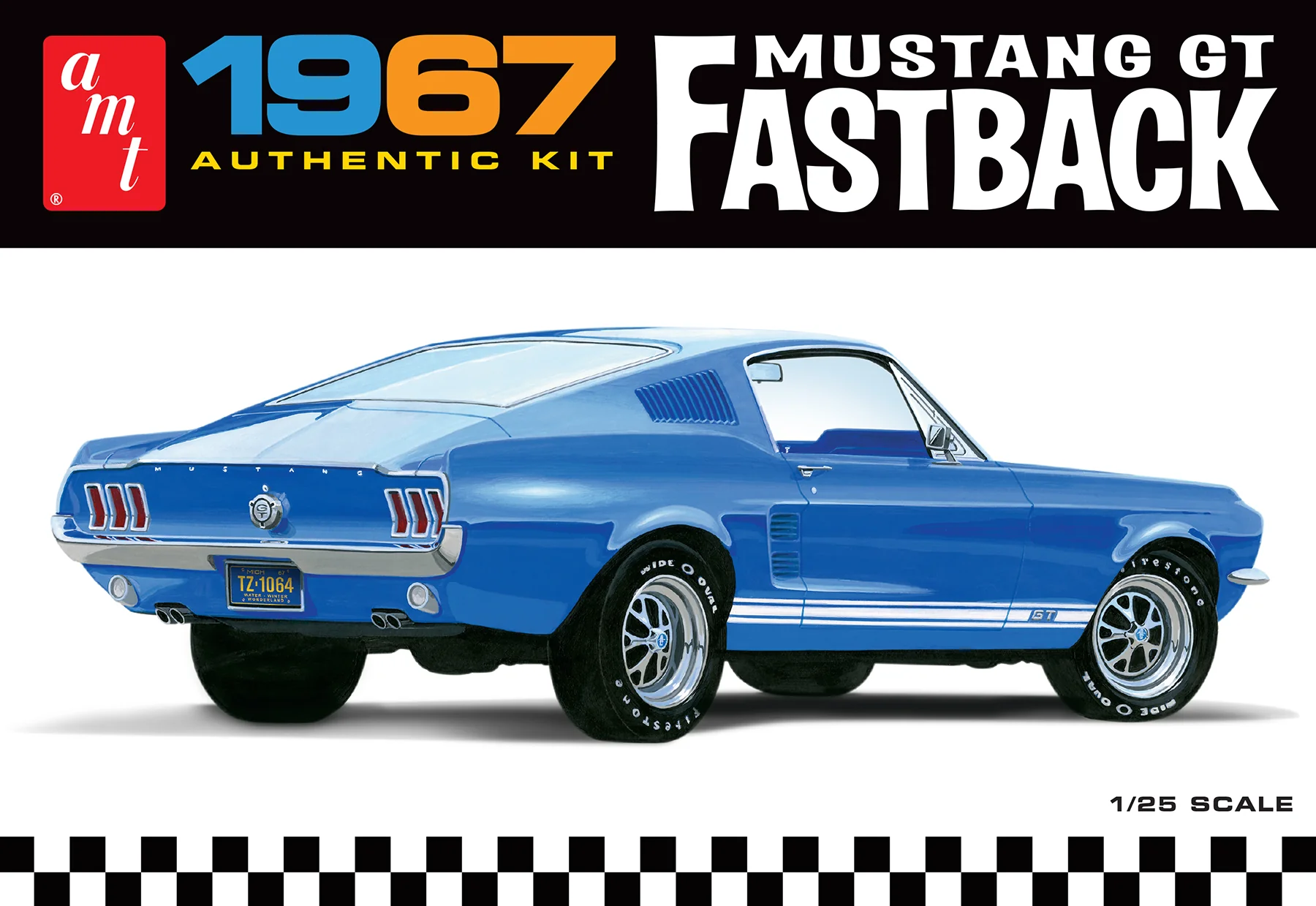 AMT 1967 Ford Mustang GT Fastback 1:25 Scale Model Kit - Image 5