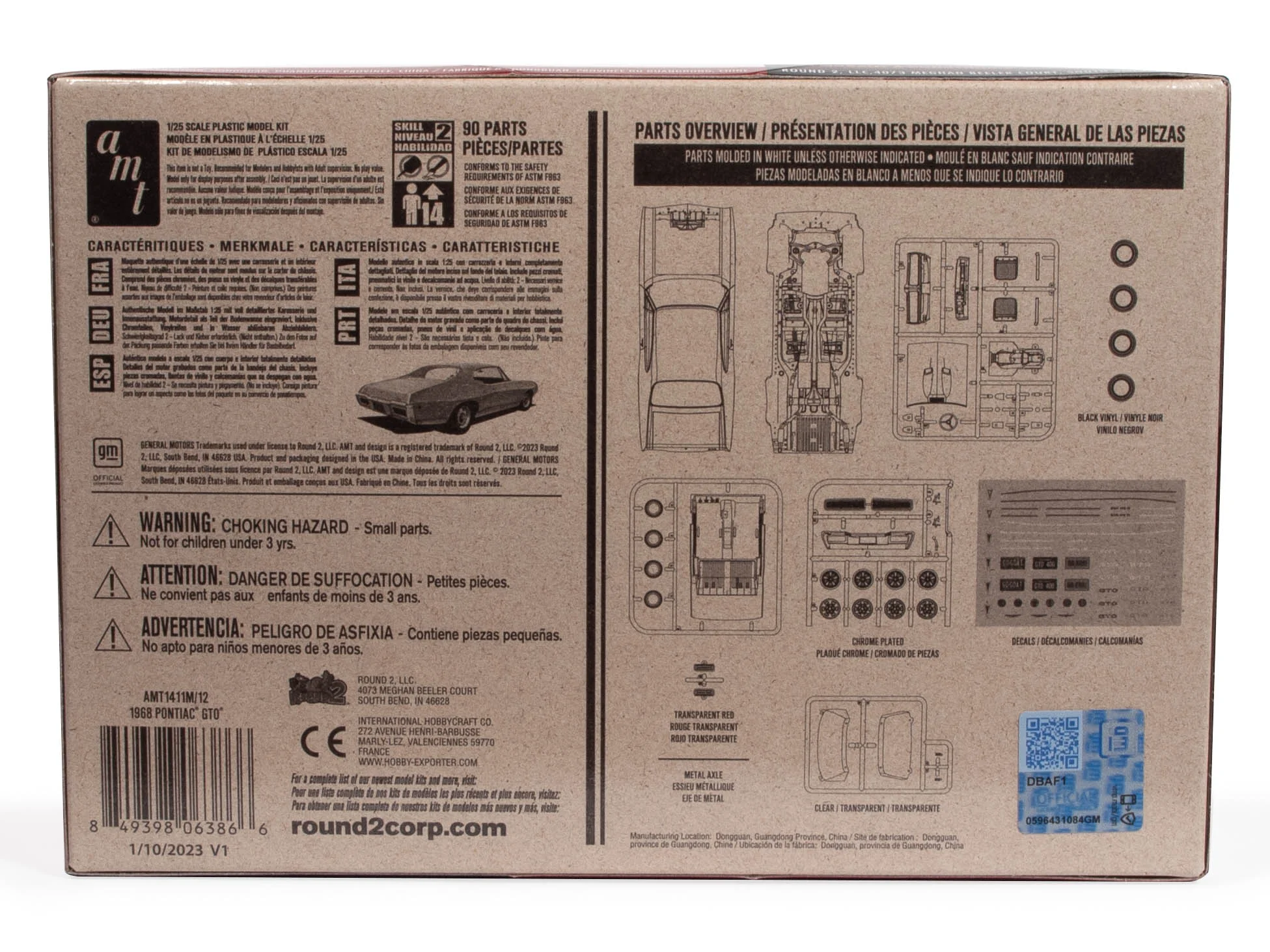 AMT 1968 Pontiac GTO Hardtop Craftsman Plus 1:25 Scale Model Kit - Image 4