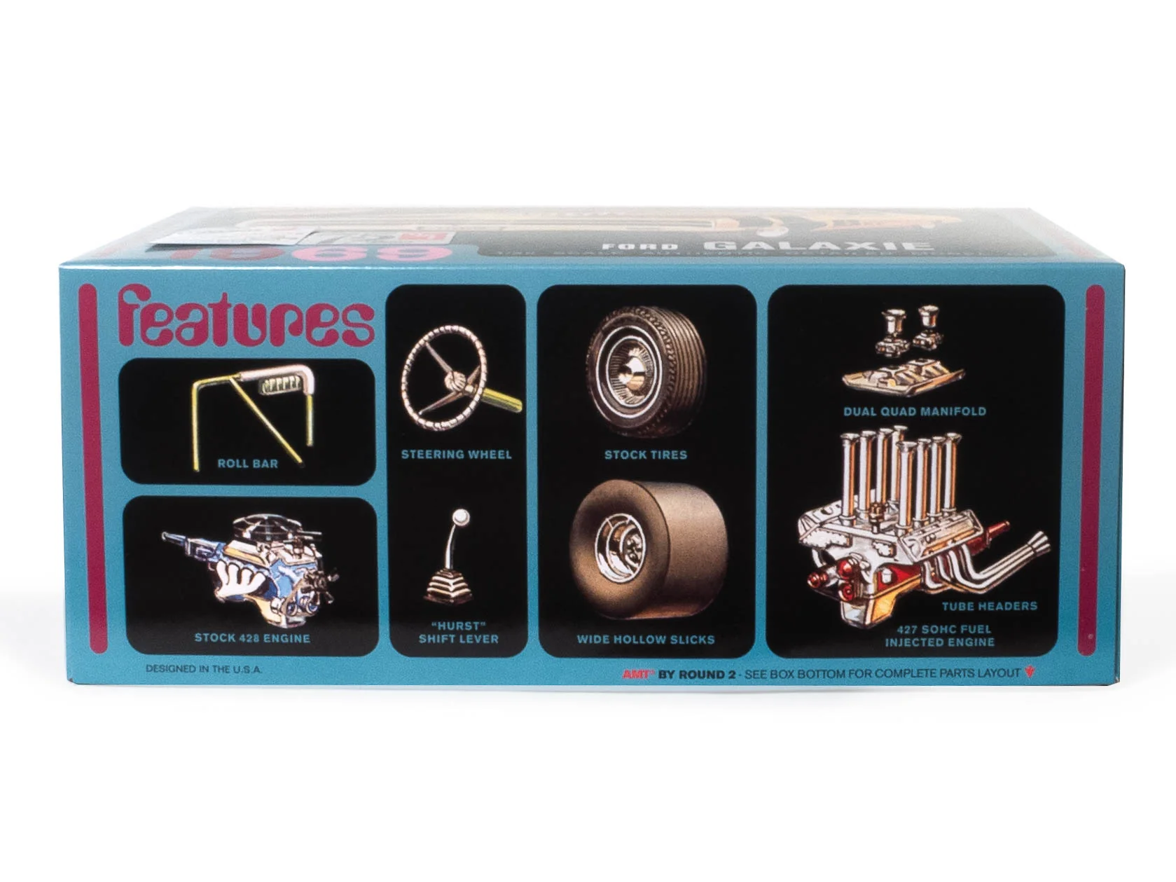 AMT 1969 Ford Galaxie Hardtop 1:25 Scale Model Kit - Image 3