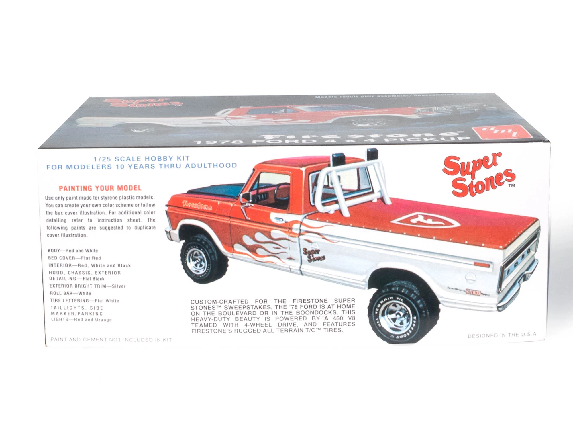 AMT 1978 Ford Pickup "Firestone Super Stones" 1:25 Scale Model Kit - Image 3