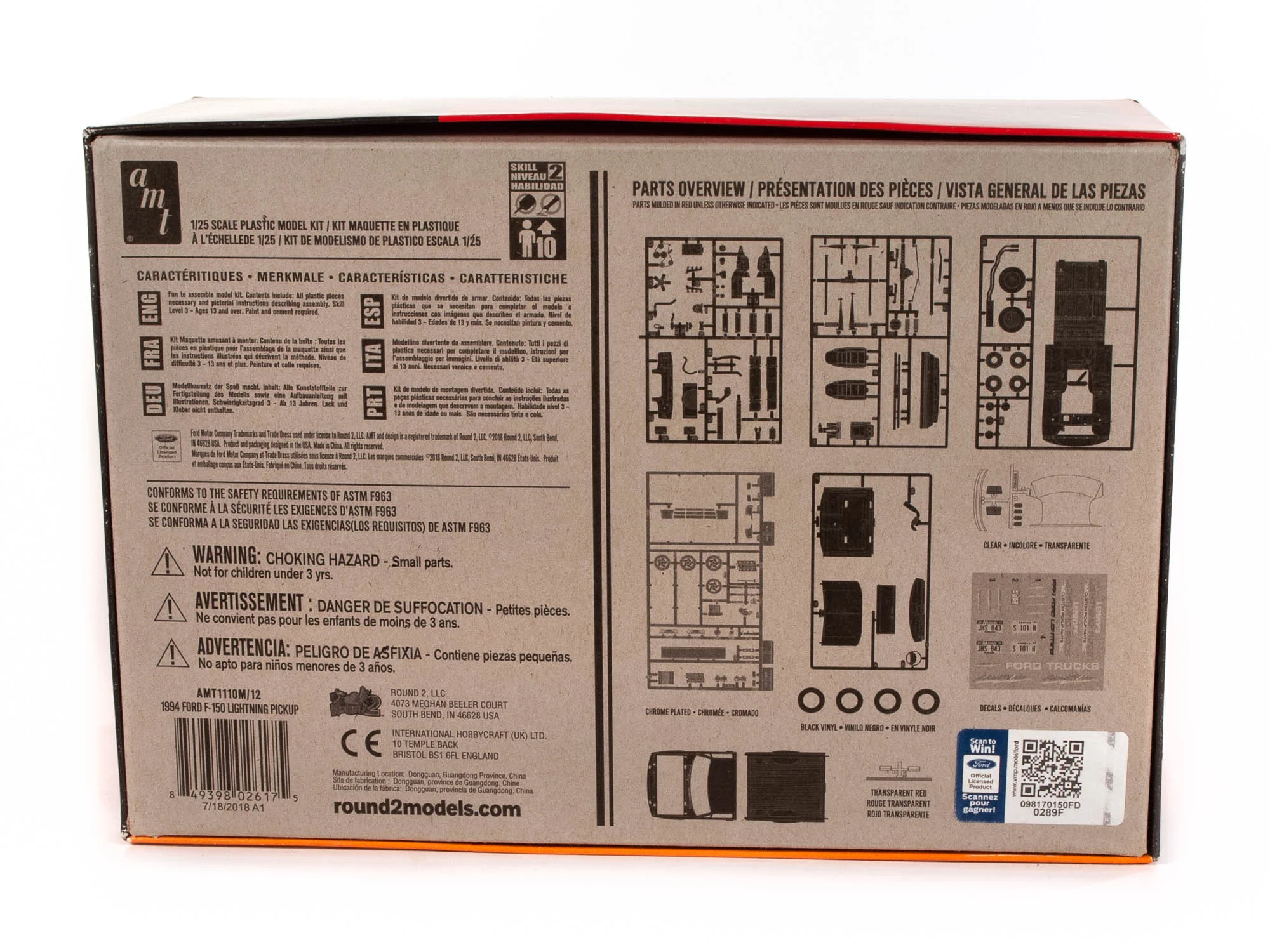 AMT 1994 Ford F-150 Lightning Pickup 1:25 Scale Model Kit - Image 4