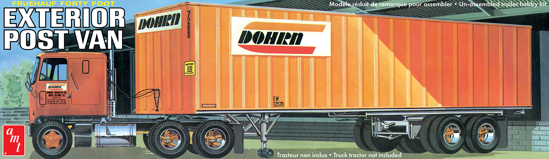 AMT 40' Fruehauf Exterior Post Trailer Dohrn 1:25 Scale Model Kit - Image 6