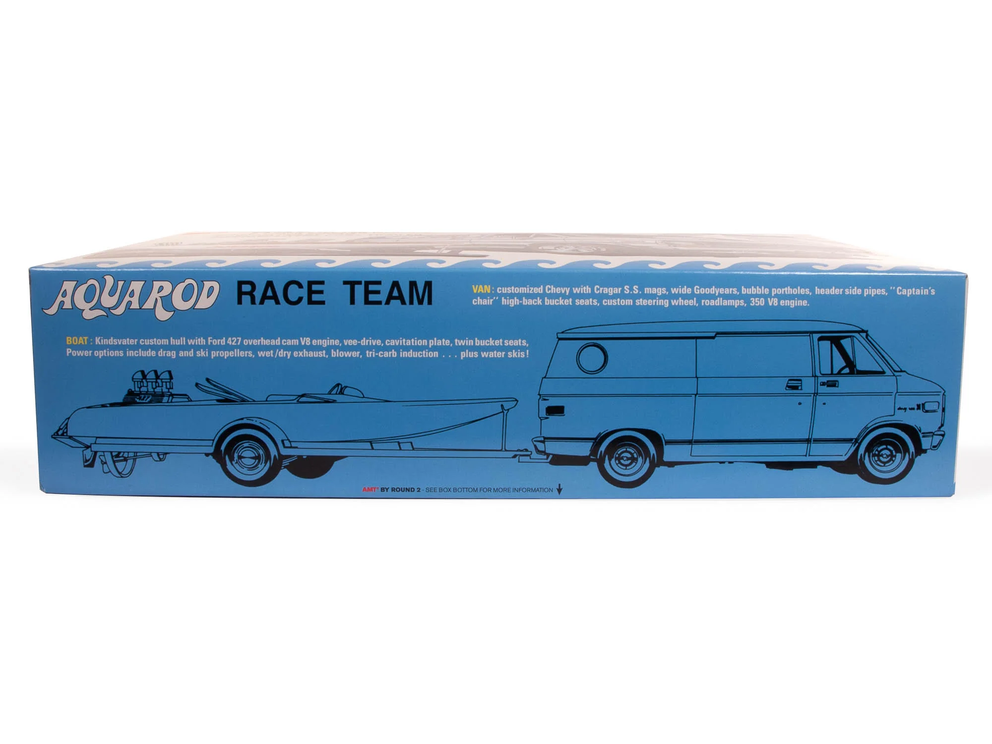 AMT Aqua Rod Race Team 1975 Chevy Van, Race Boat & Trailer 1:25 Scale Model Kit - Image 3