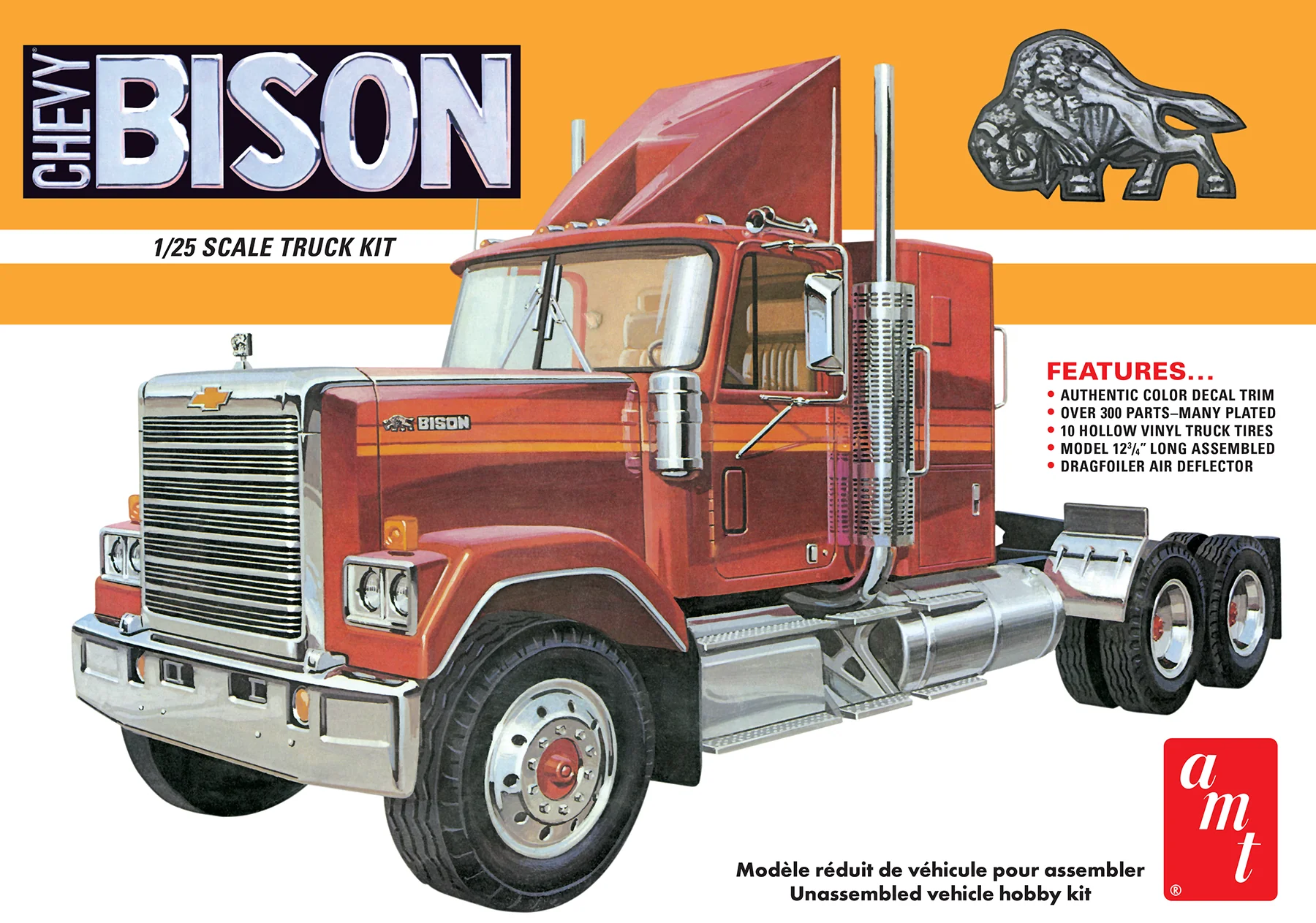 AMT Chevrolet Bison Conventional Tractor 1:25 Scale Model Kit - Image 5