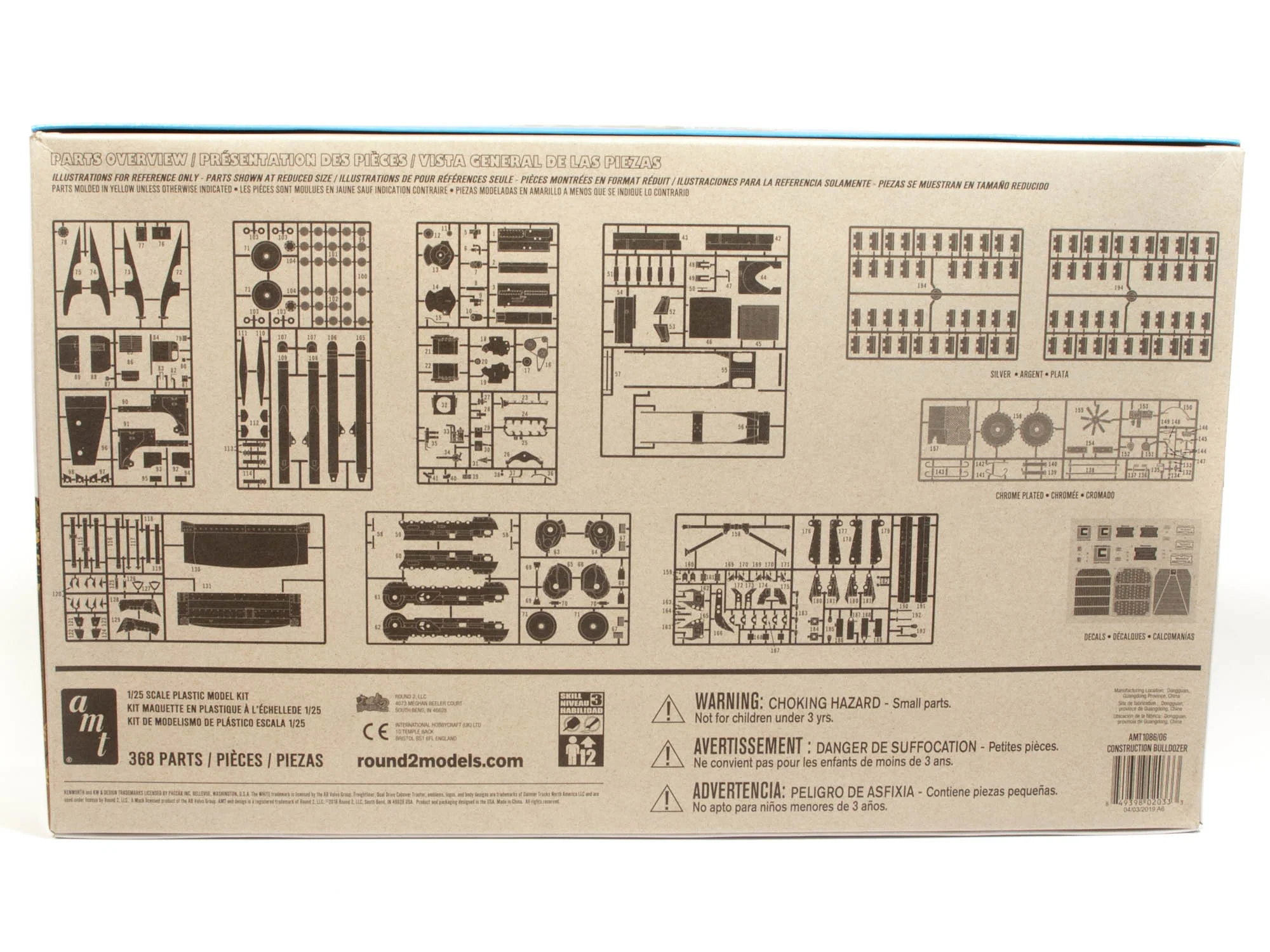 AMT Construction Bulldozer 1:25 Scale Model Kit - Image 4