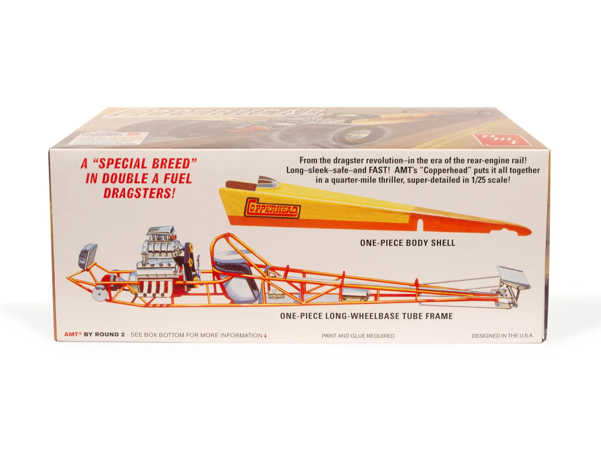 AMT Copperhead Rear-Engine Dragster 1:25 Scale Model Kit - Image 3