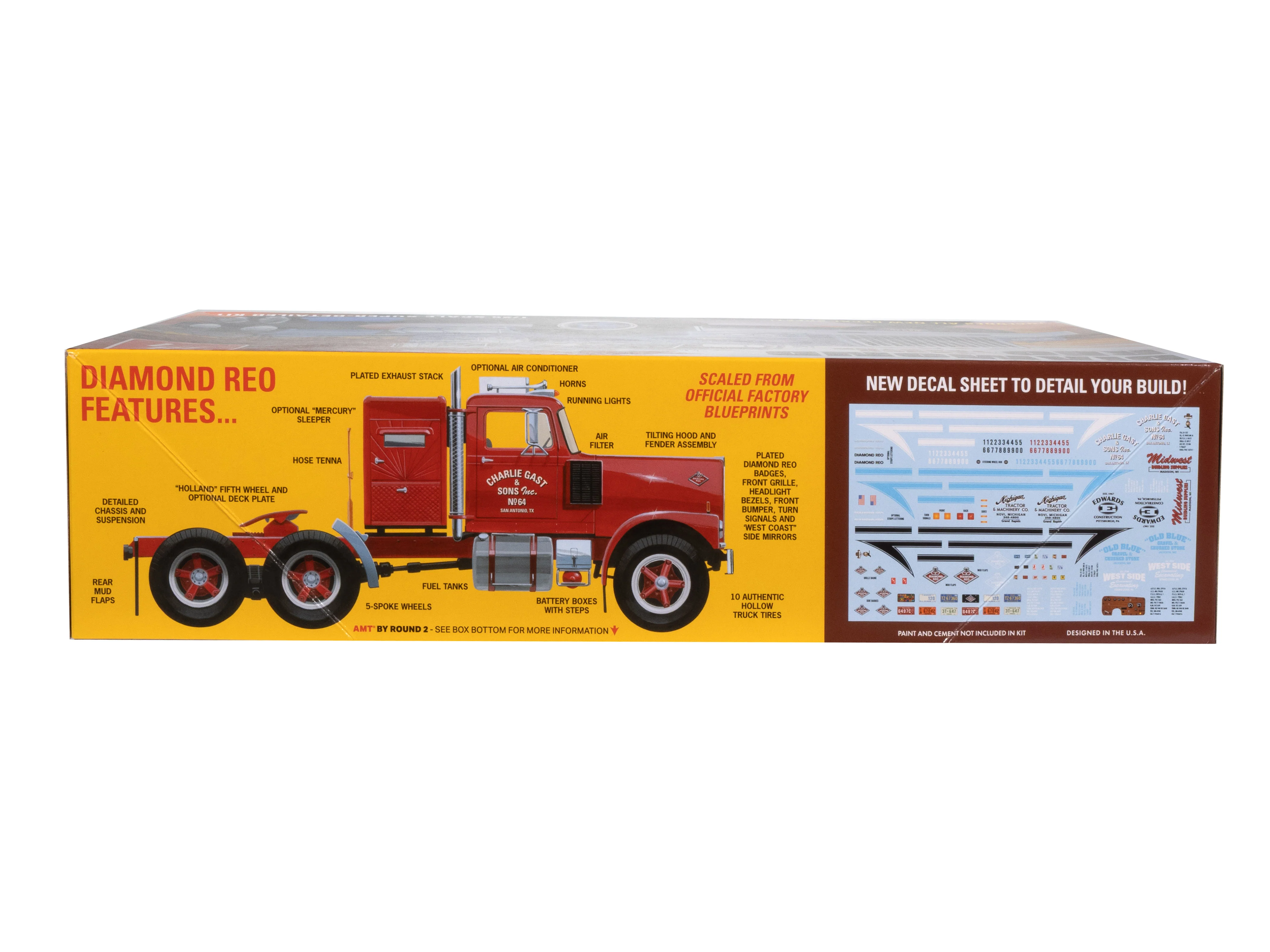 AMT Diamond Reo Truck Tractor 1:25 Scale Model Kit - Image 2