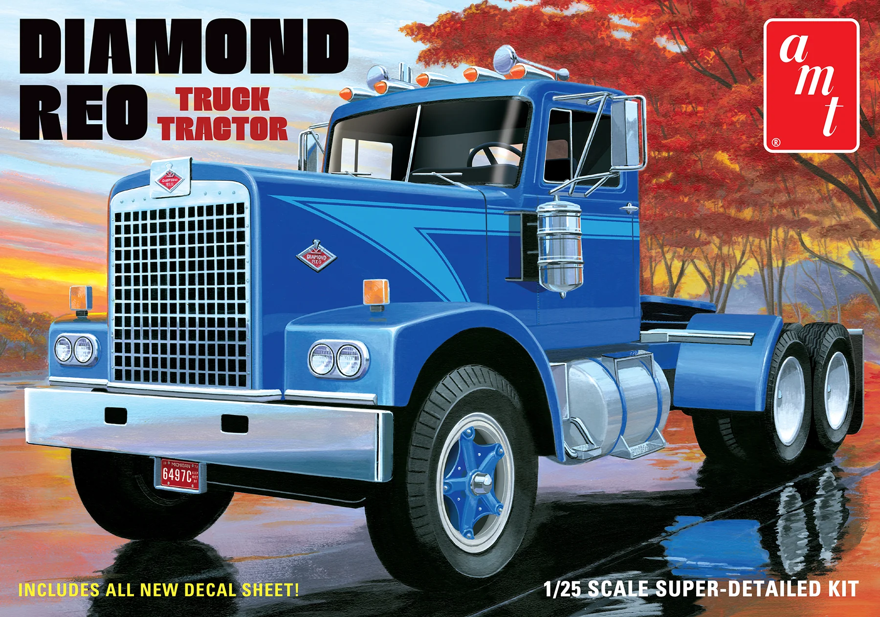 AMT Diamond Reo Truck Tractor 1:25 Scale Model Kit - Image 5