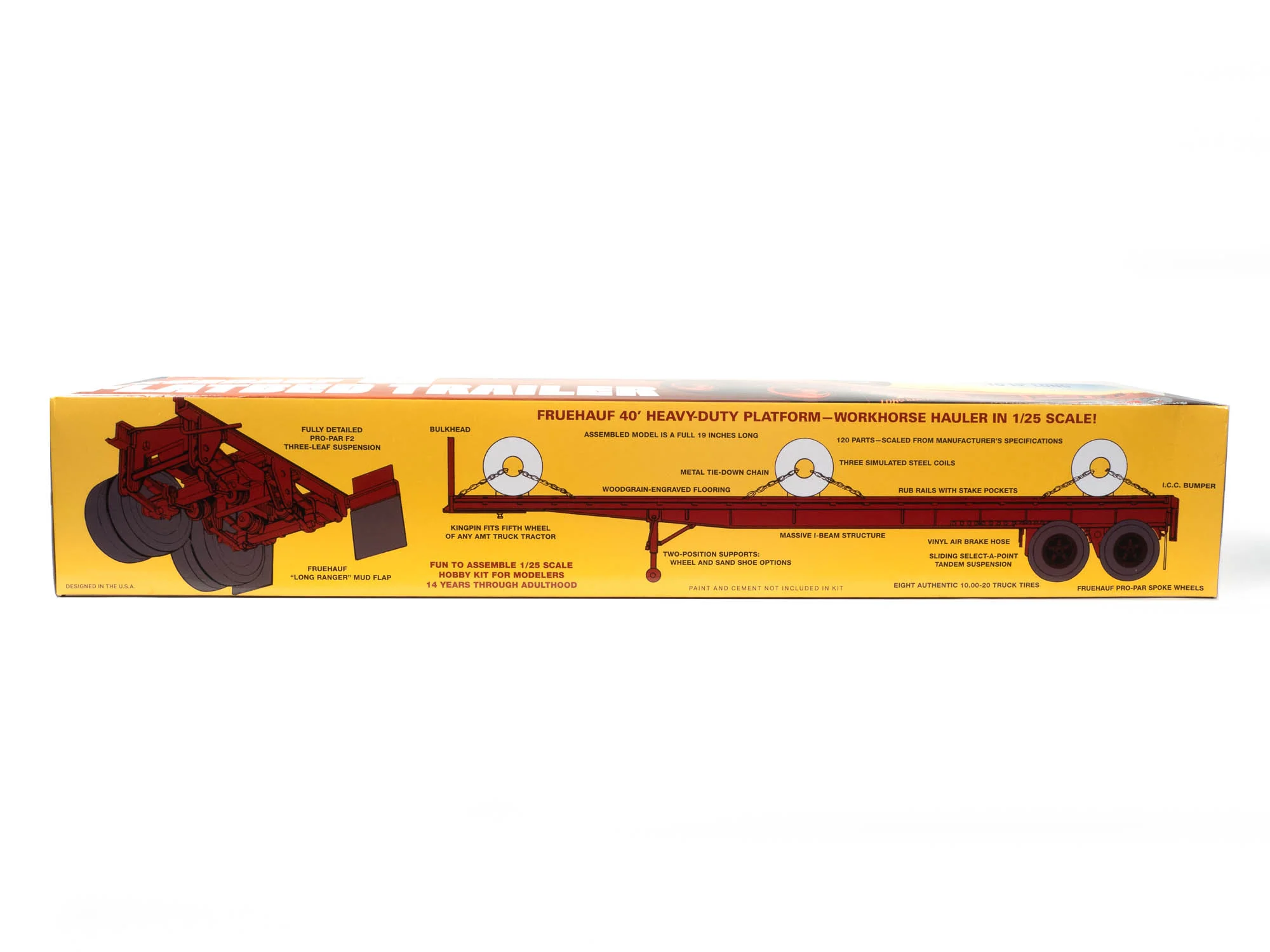 AMT Fruehauf Flatbed Trailer 1:25 Scale Model Kit - Image 3