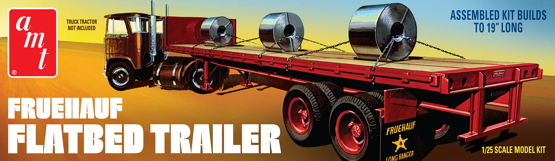 AMT Fruehauf Flatbed Trailer 1:25 Scale Model Kit - Image 6