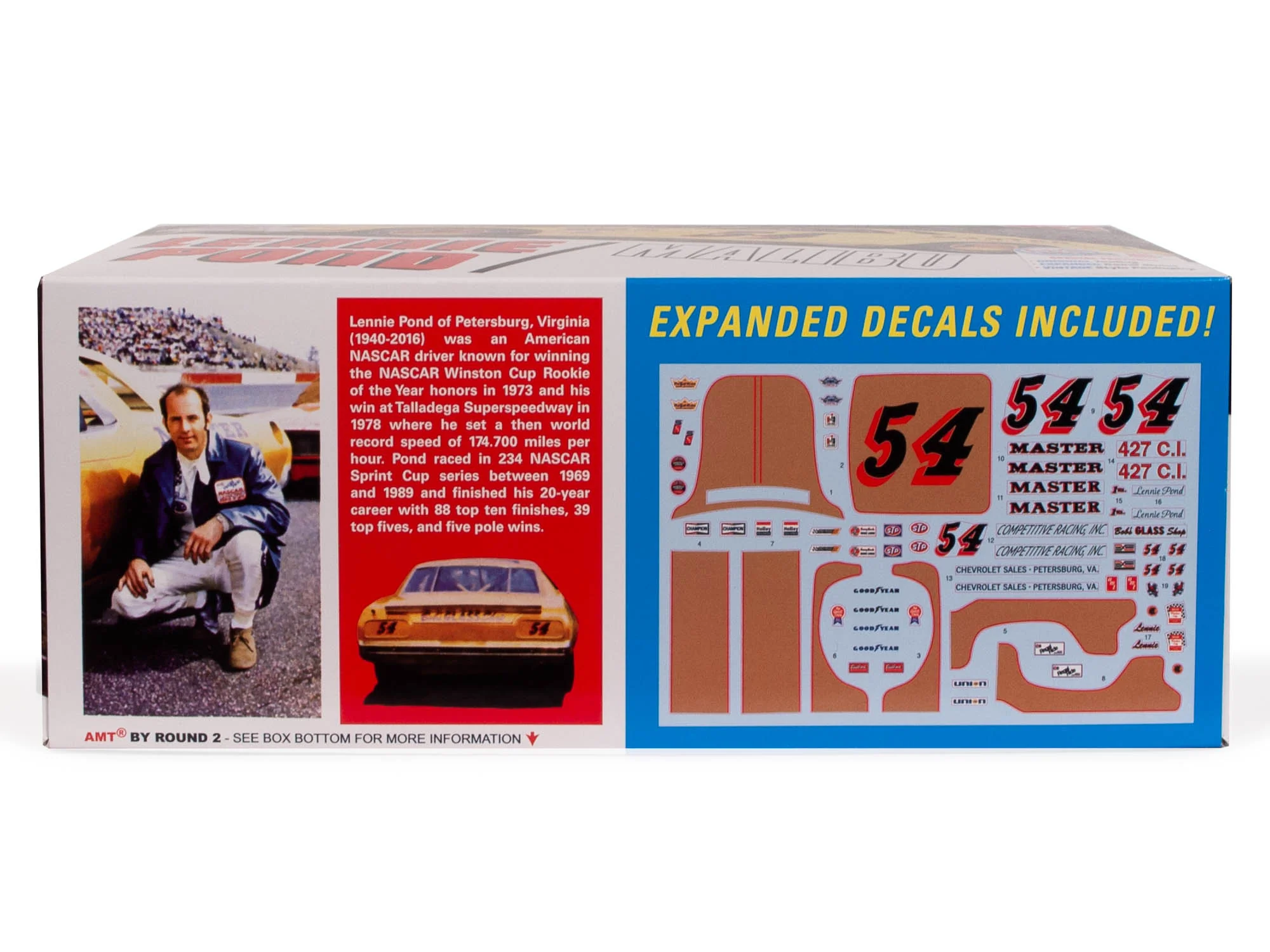 AMT Lennie Pond 1974 Chevy Malibu Stock Car 1:25 Scale Model Kit - Image 2