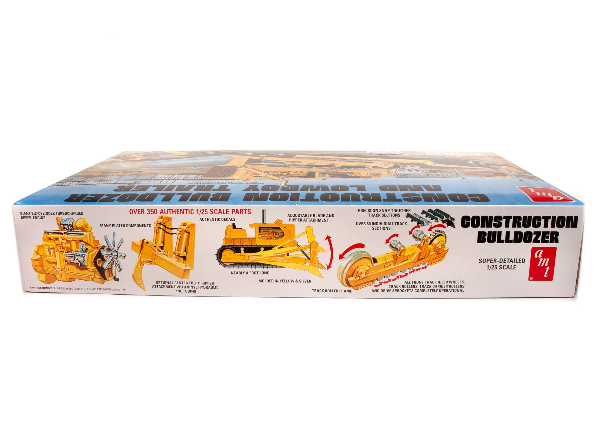 AMT Lowboy Trailer & Bulldozer Combo 1:25 Scale Model Kit - Image 2