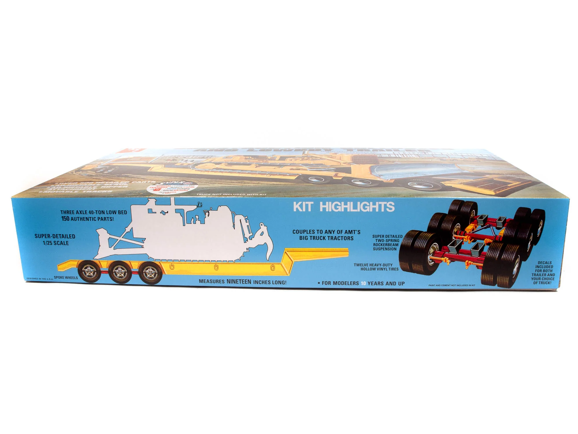 AMT Lowboy Trailer & Bulldozer Combo 1:25 Scale Model Kit - Image 3