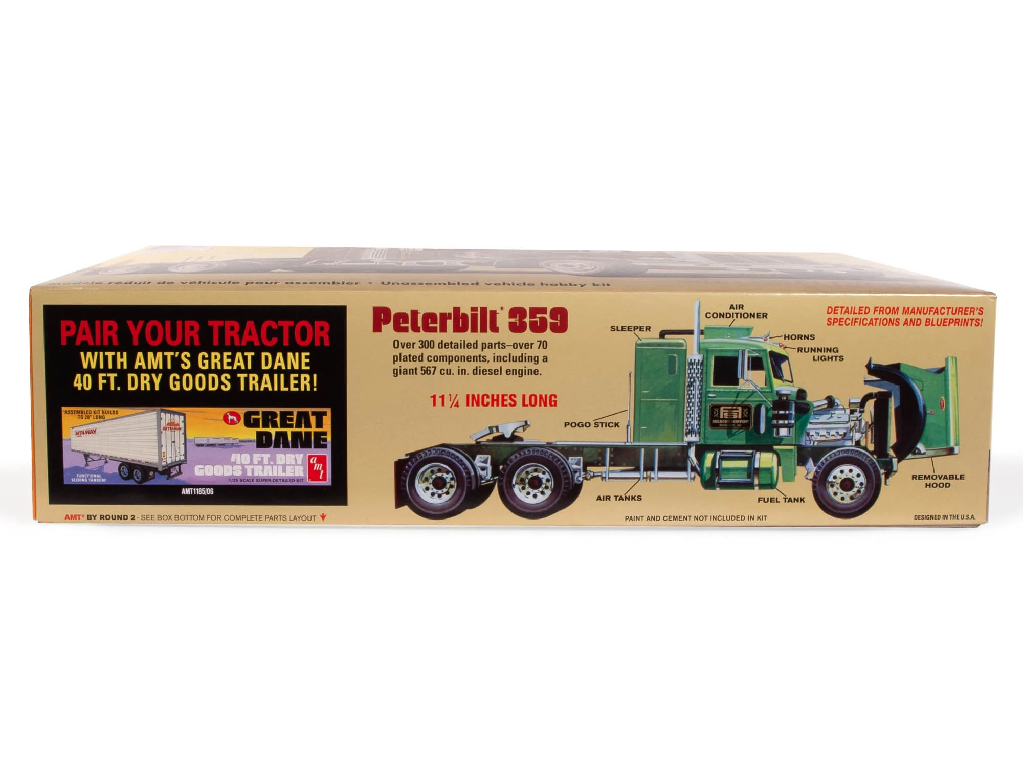 AMT Peterbilt 359 California Hauler w/Sleeper 1:25 Scale Model Kit - Image 3