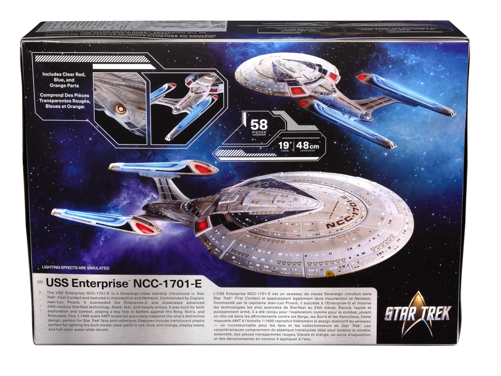 AMT Star Trek U.S.S. Enterprise NCC-1701-E (Translucent) 1:1400 Scale Model Kit - Image 4