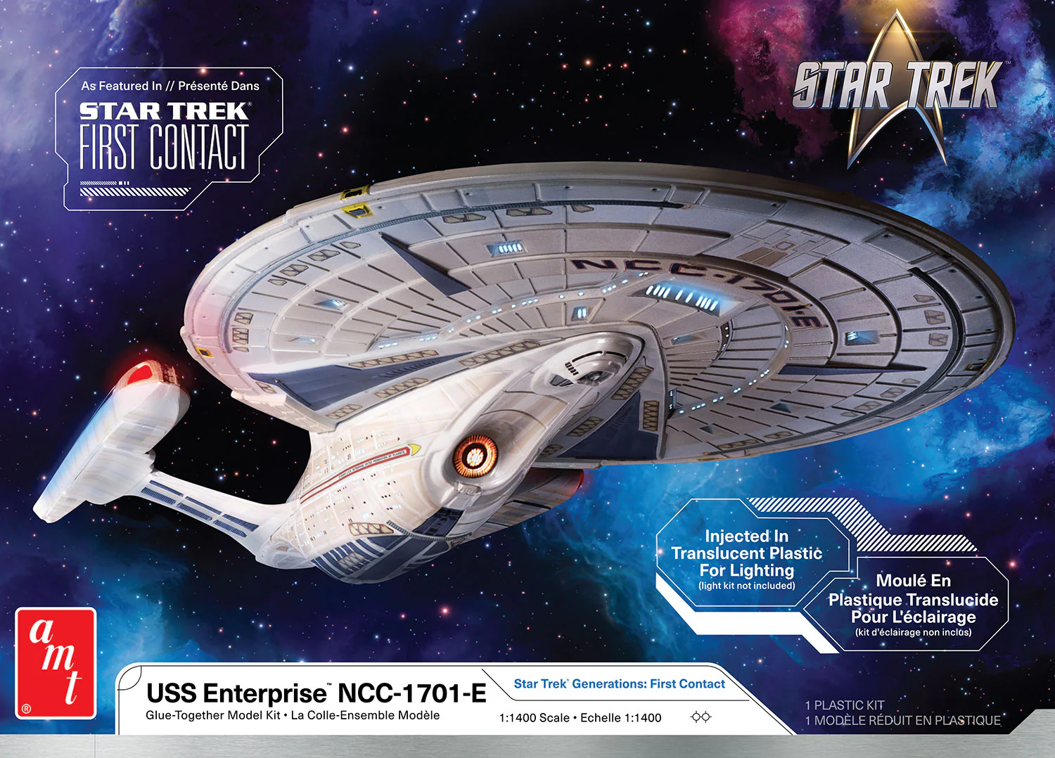 AMT Star Trek U.S.S. Enterprise NCC-1701-E (Translucent) 1:1400 Scale Model Kit - Image 5