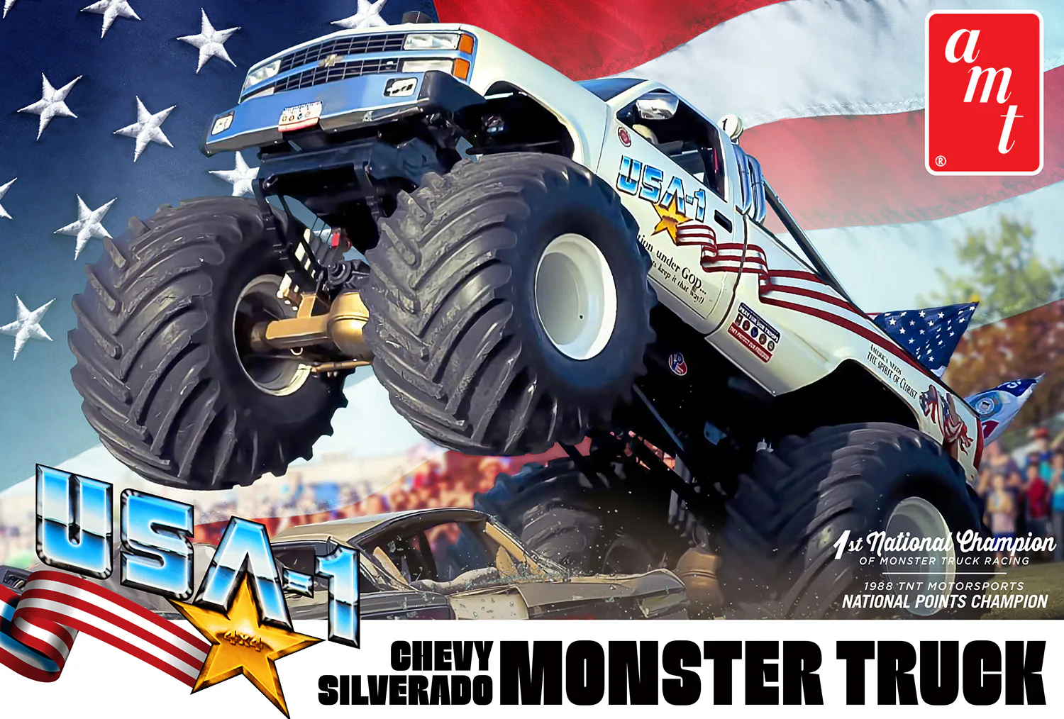 AMT USA-1 Chevy Silverado Monster Truck 1:25 Scale Model Kit - Image 5