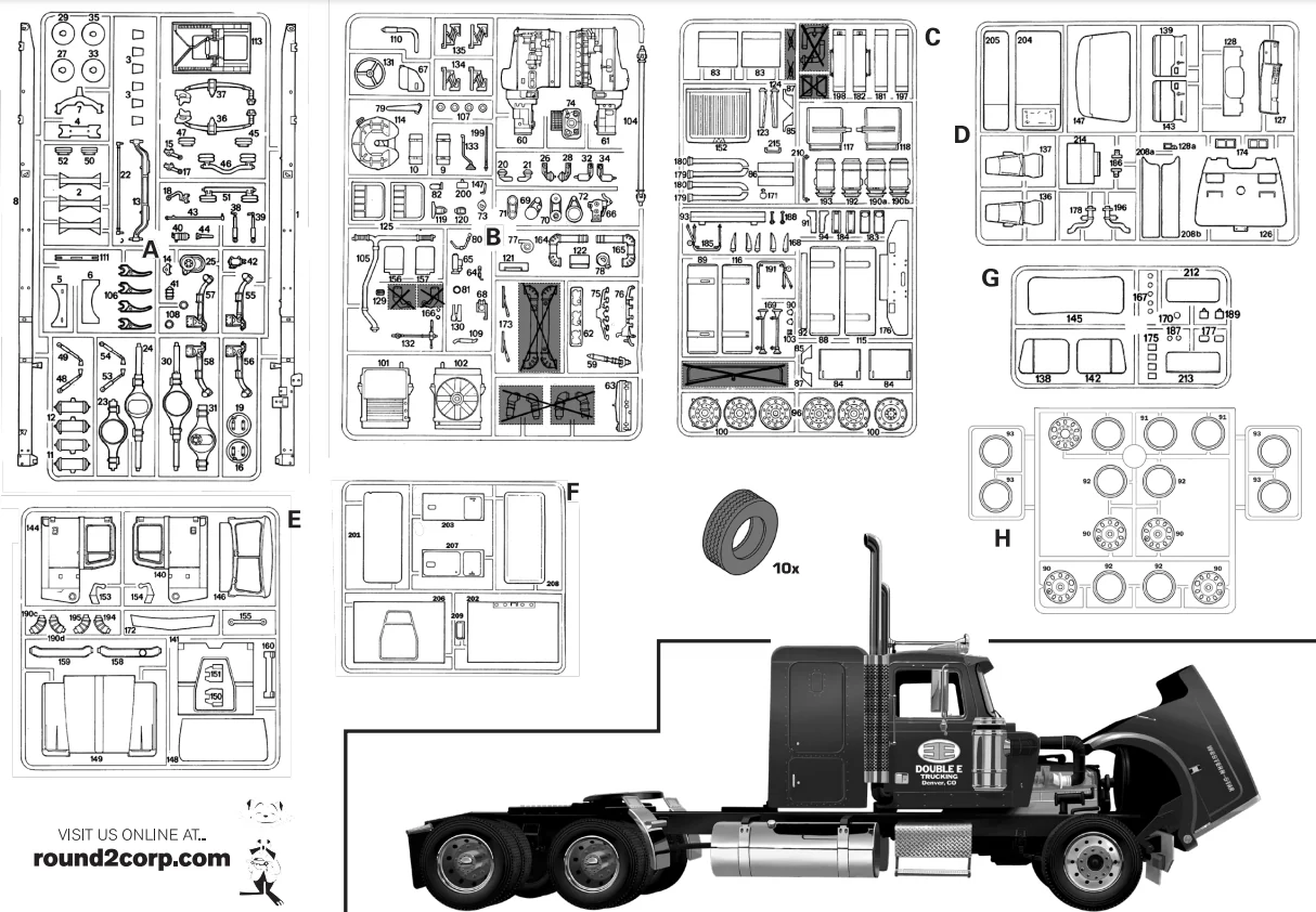 AMT Western Star 4964 Tractor 1:24 Scale Model Kit - Image 5