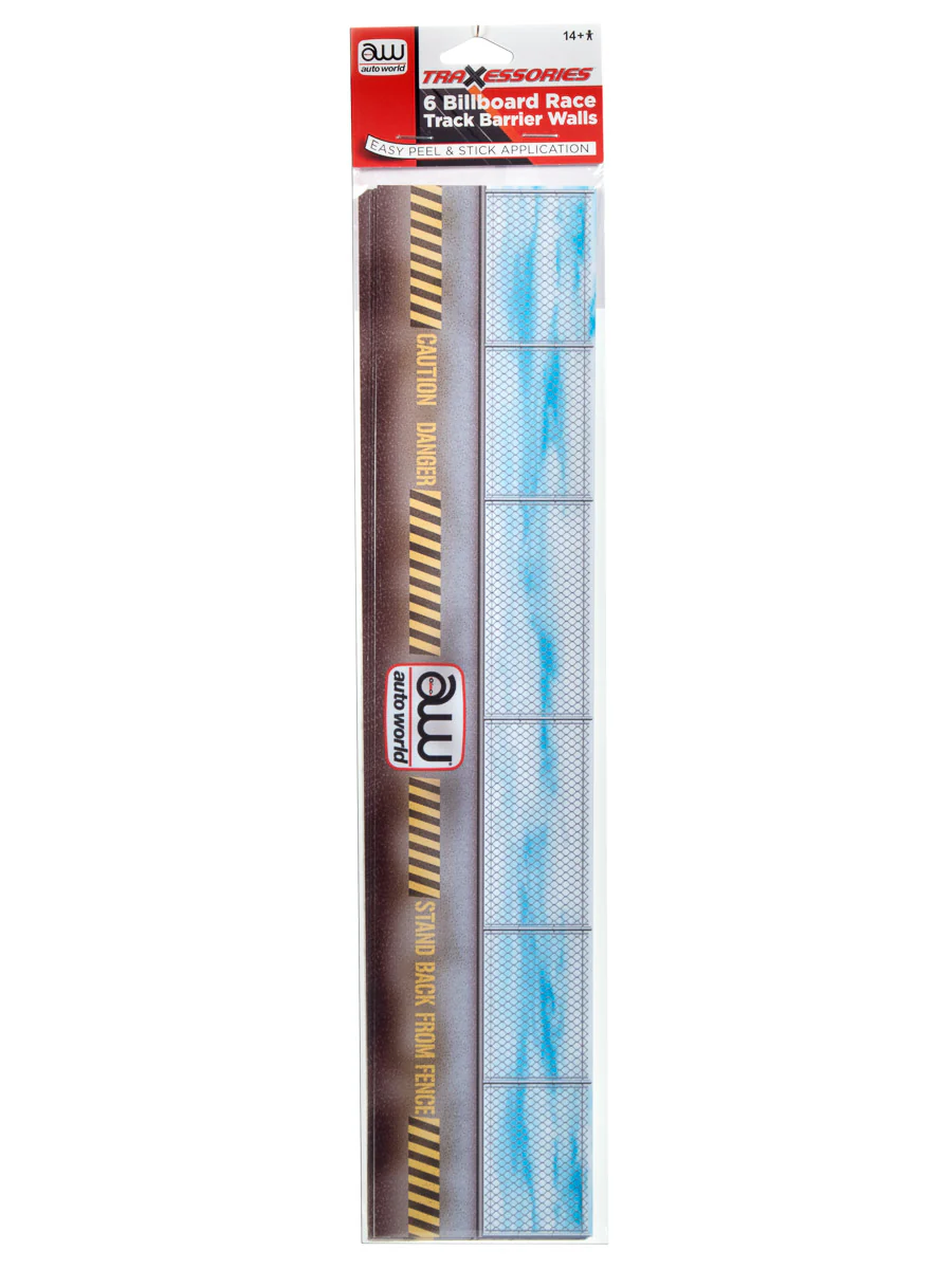 Auto World 14.5" Billboard Race Track Barrier Walls 6 pk HO Scale
