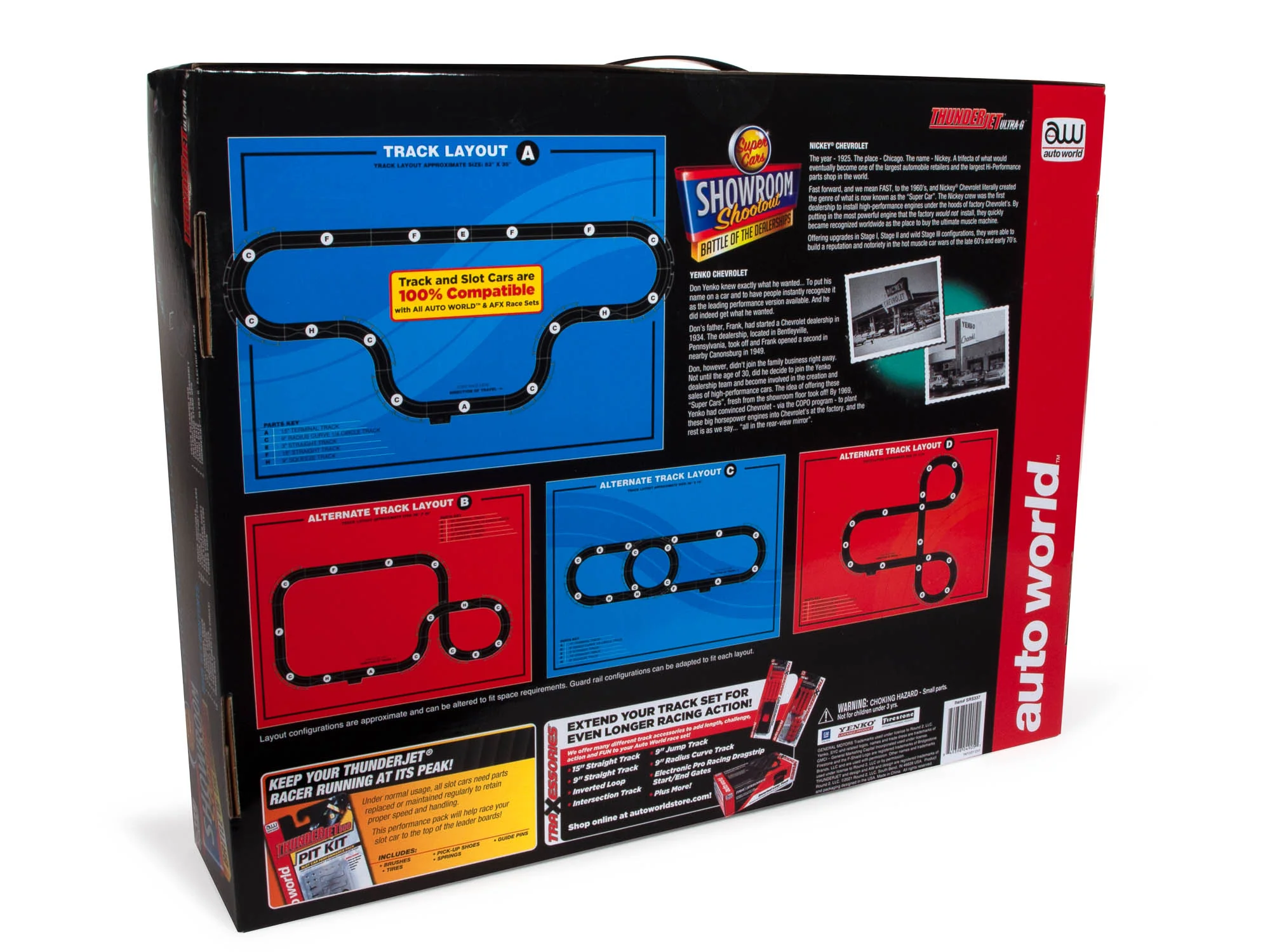 Auto World 14' Showroom Shootout "Battle of the Dealerships" Slot Race Set HO Scale - Image 3