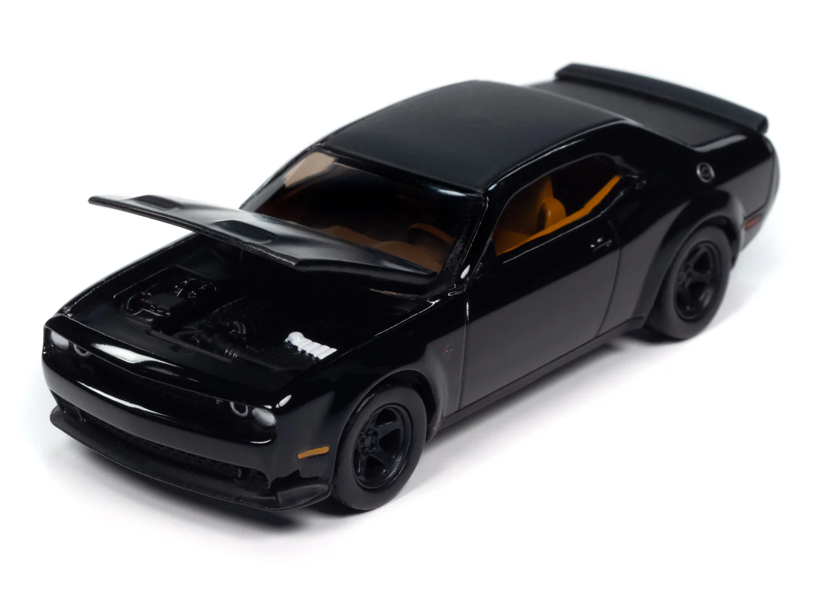 Auto World 2021 Dodge Challenger SRT Super Stock (Pitch Black w/ Flat Black Top/Hood) 1:64 Diecast - Image 3
