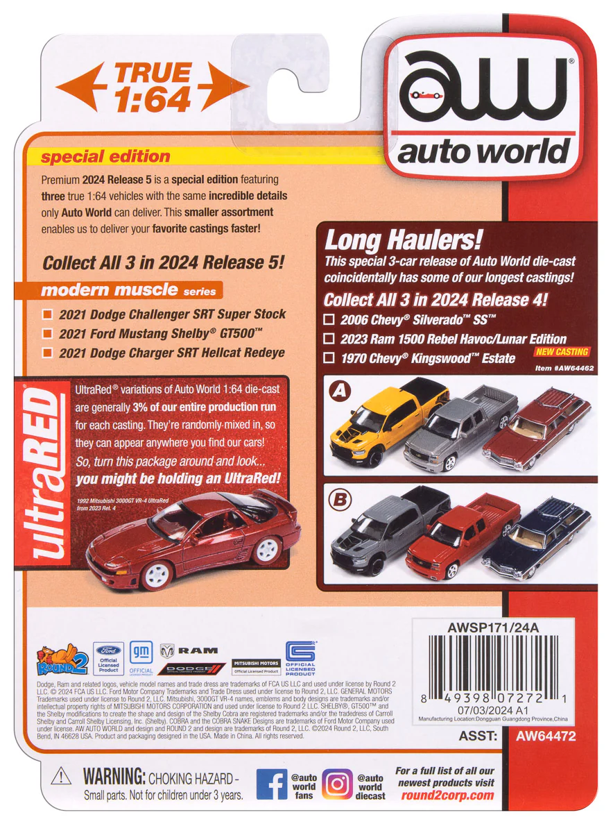 Auto World 2021 Dodge Challenger SRT Super Stock (Sinamon Stick Metallic ) 1:64 Diecast - Image 4
