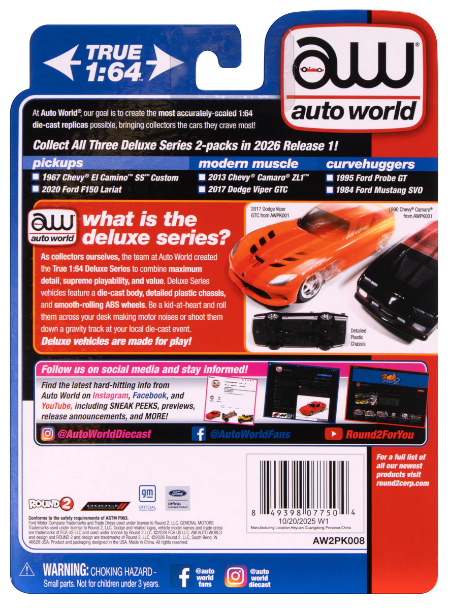 Auto World 2026 Release 1 Curvehuggers Deluxe (2-Pack) Version A 1:64 Scale Diecast - Image 5
