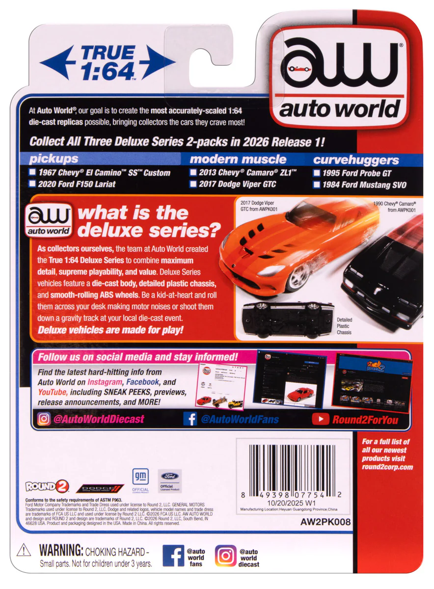 Auto World 2026 Release 1 Curvehuggers Deluxe (2-Pack) Version B 1:64 Scale Diecast - Image 5