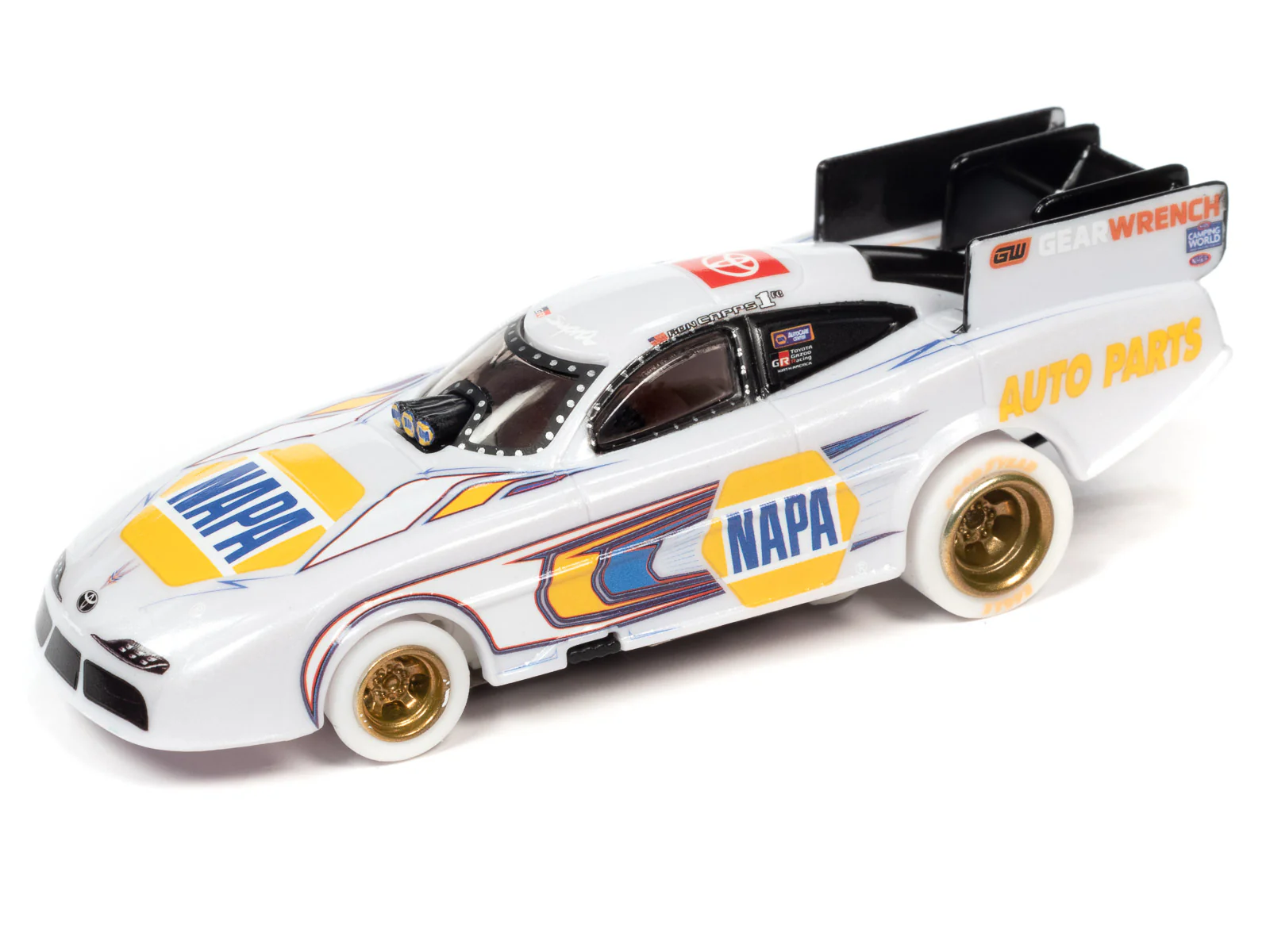 Auto World 4Gear NHRA Ron Capps - NAPA Auto Parts 2022 Toyota Supra Funny Car (iWheels) HO Scale Slot Car