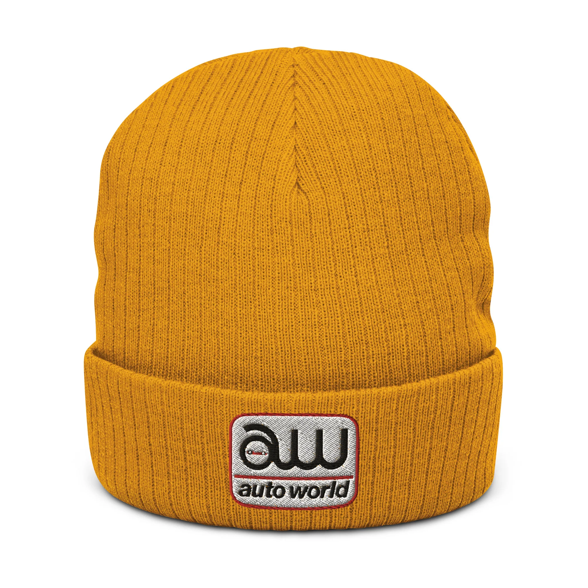 AUTO WORLD LOGO PRINTED RIBBED KNIT BEANIE - Image 4