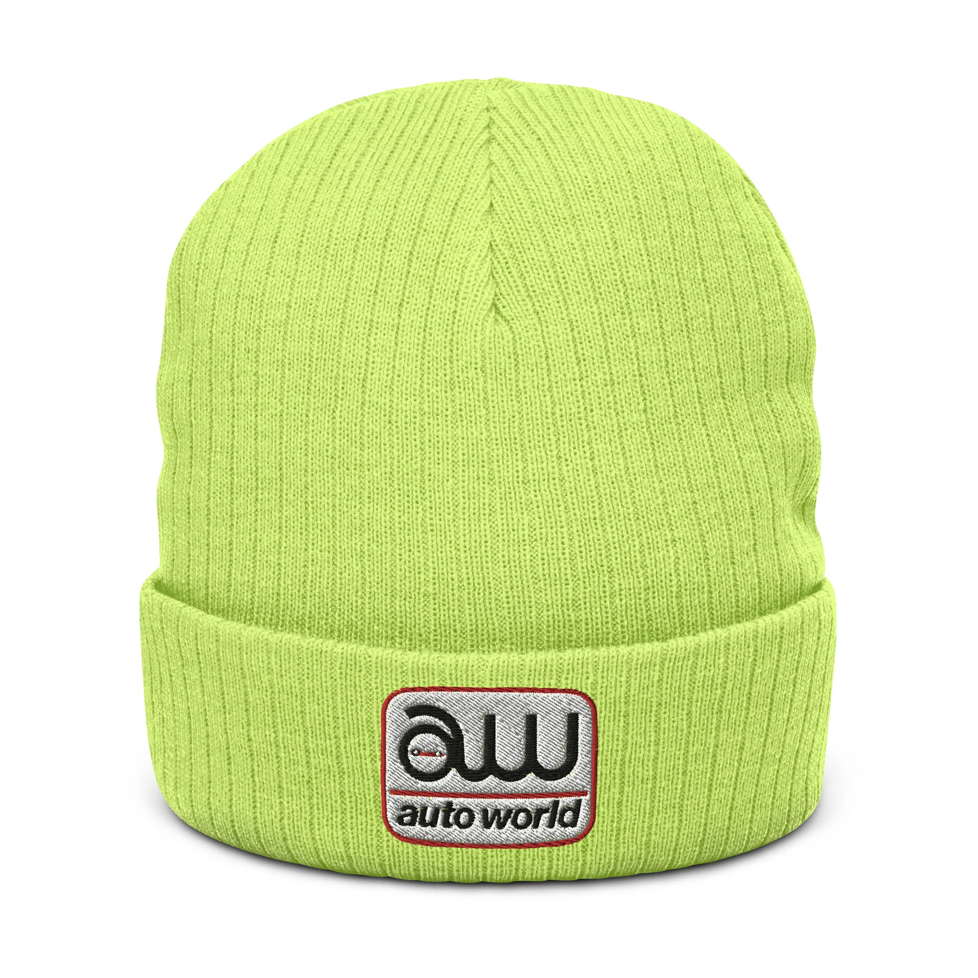 AUTO WORLD LOGO PRINTED RIBBED KNIT BEANIE - Image 6