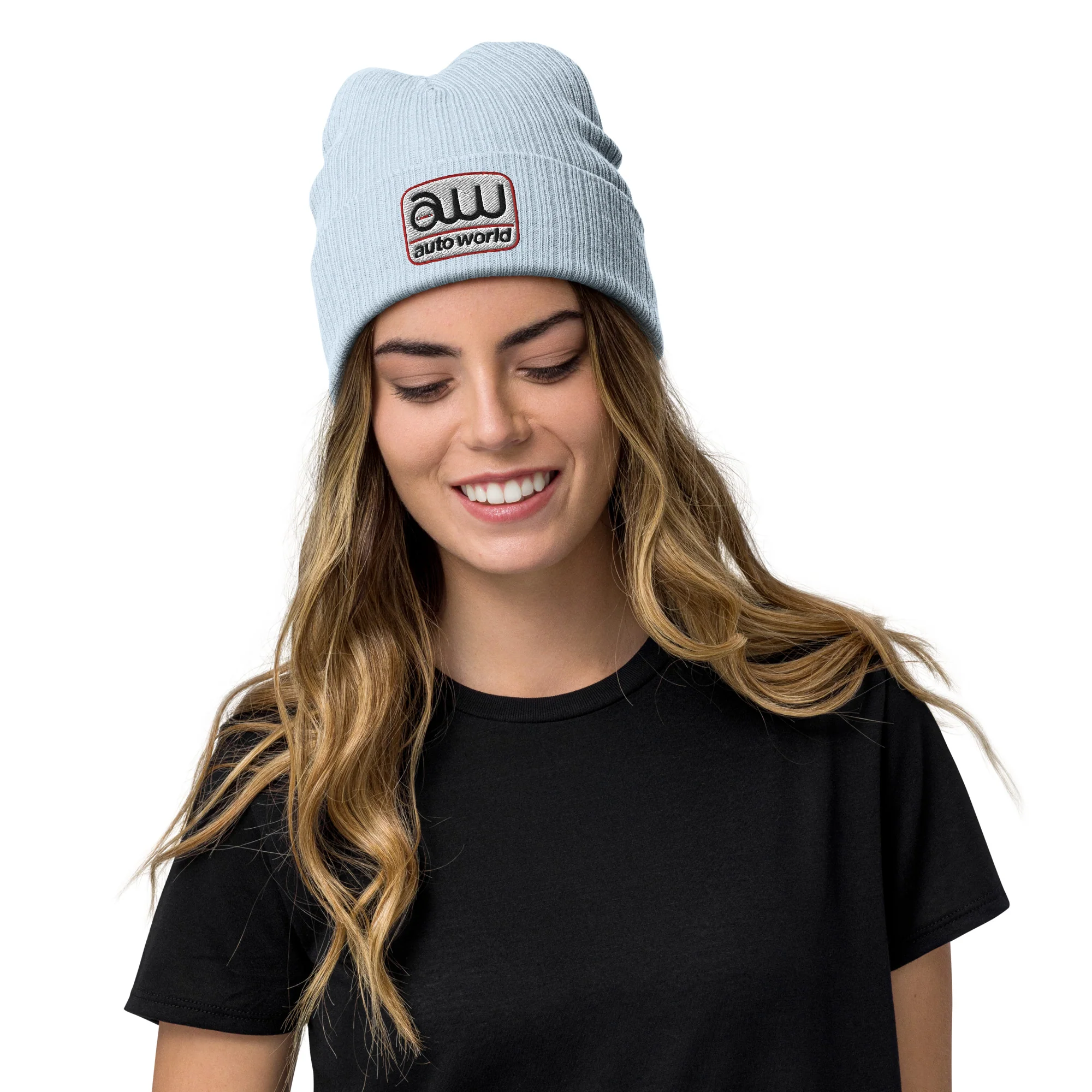 AUTO WORLD LOGO PRINTED RIBBED KNIT BEANIE - Image 9