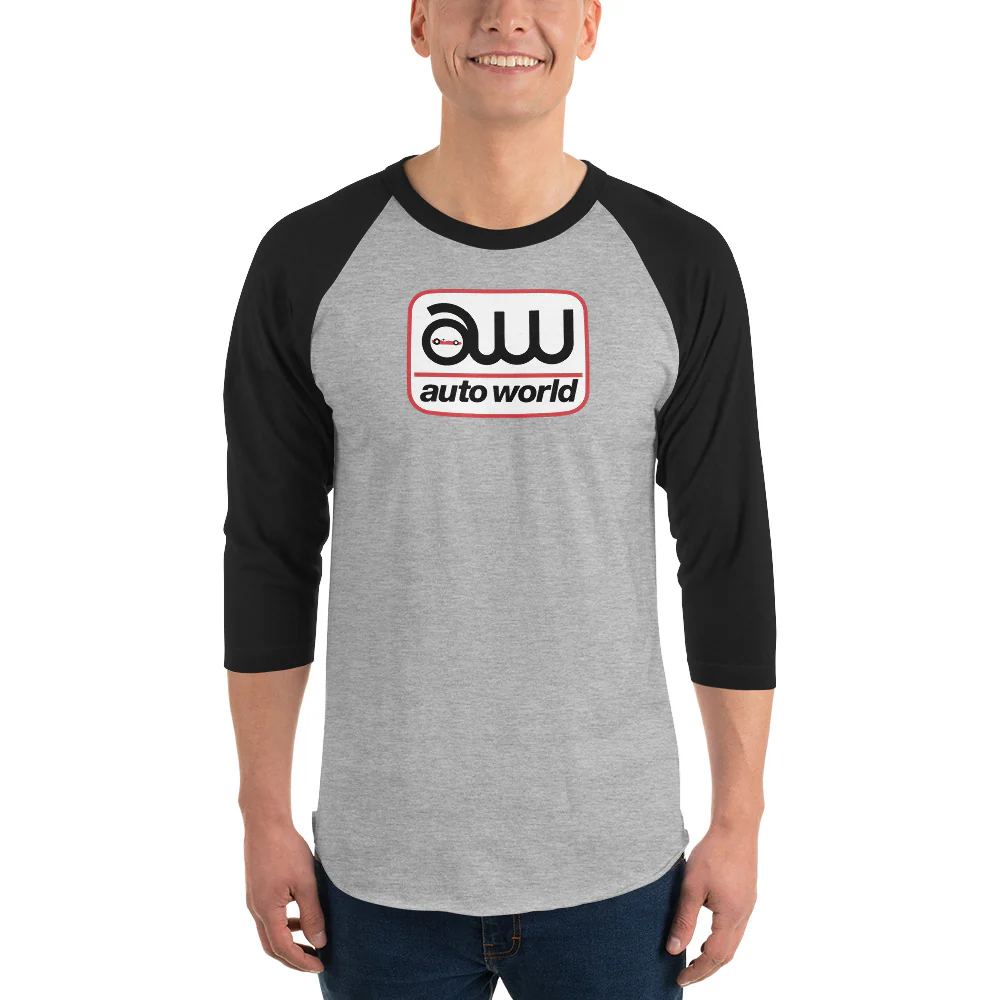 AUTO WORLD LOGO PRINTED T-SHIRT (FRONT) 3/4 Sleeve Raglan Shirt - Image 4