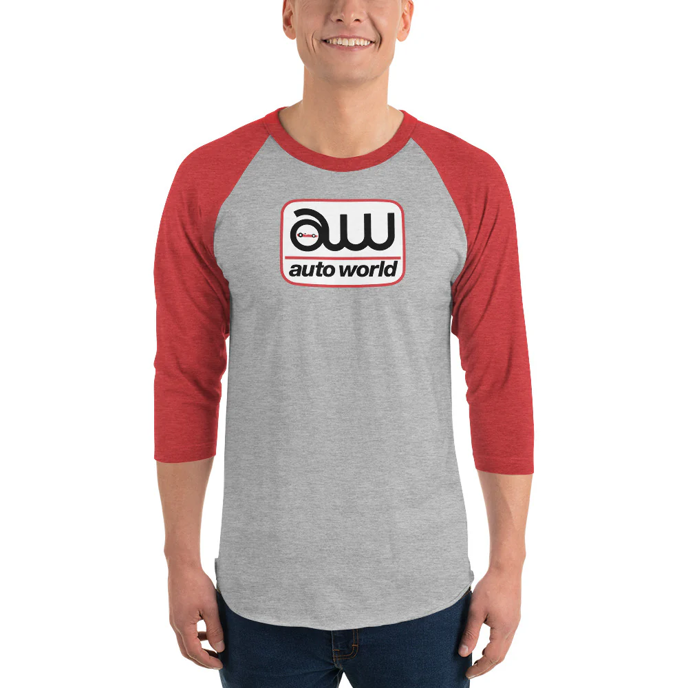 AUTO WORLD LOGO PRINTED T-SHIRT (FRONT) 3/4 Sleeve Raglan Shirt - Image 5